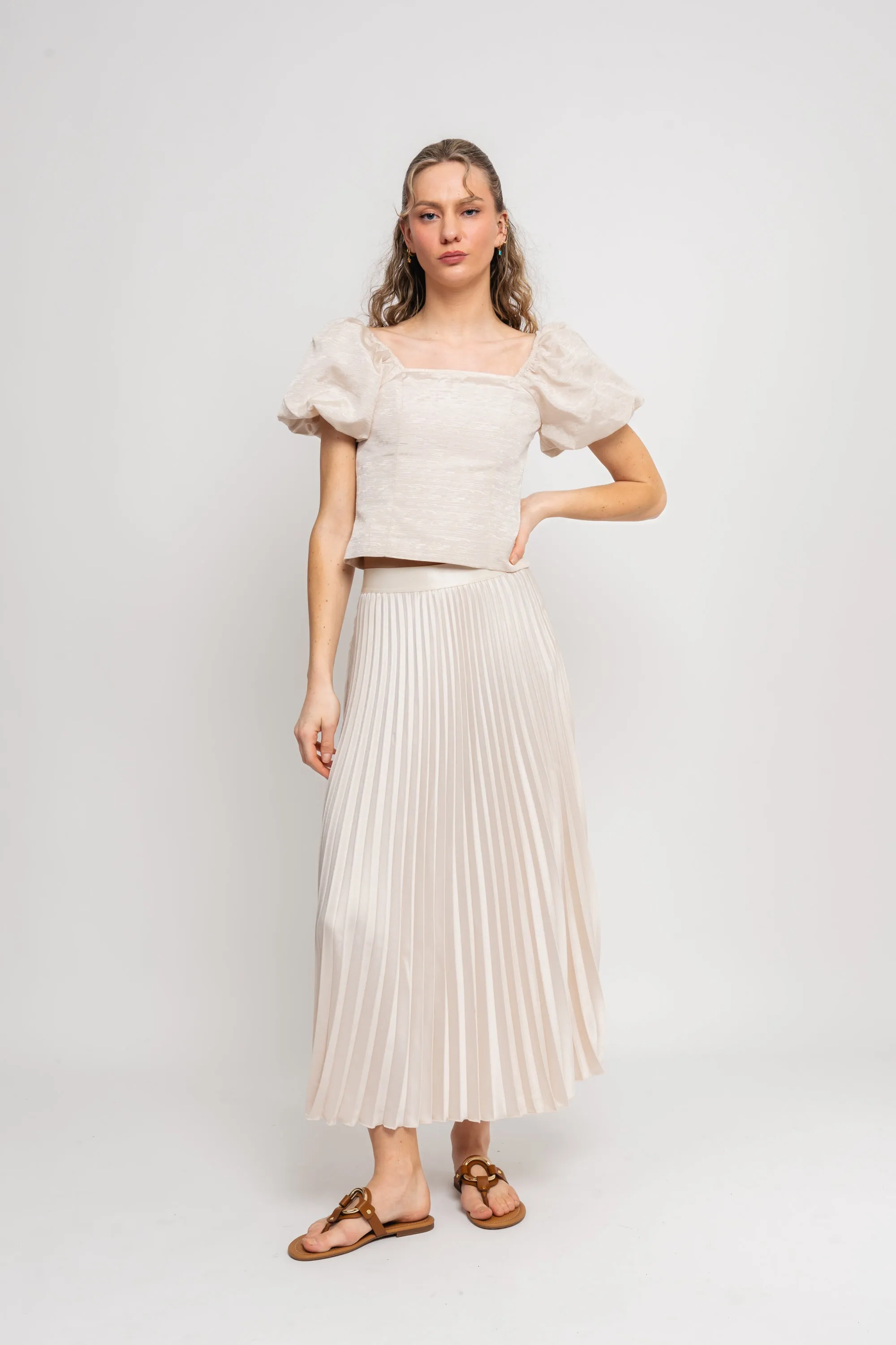 Celine Hw Midi Skirt - Whitecap Gray