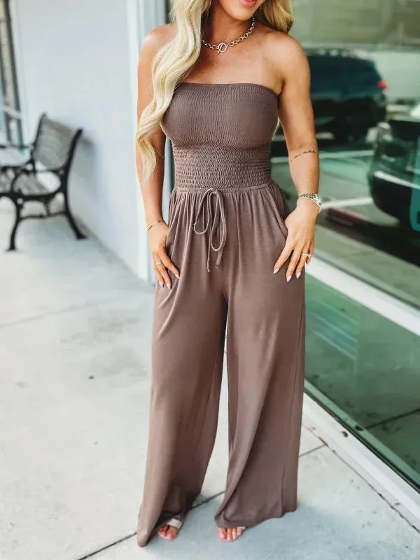 Chest-wrapped loose women's jumpsuit