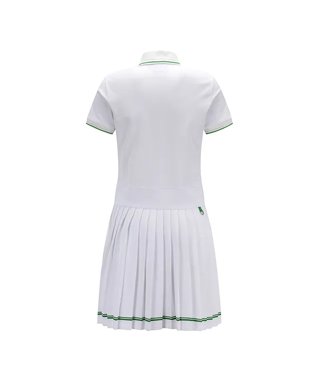 Chic Women's Golf Dress with Pleated Skirt in Classic White by ANEW