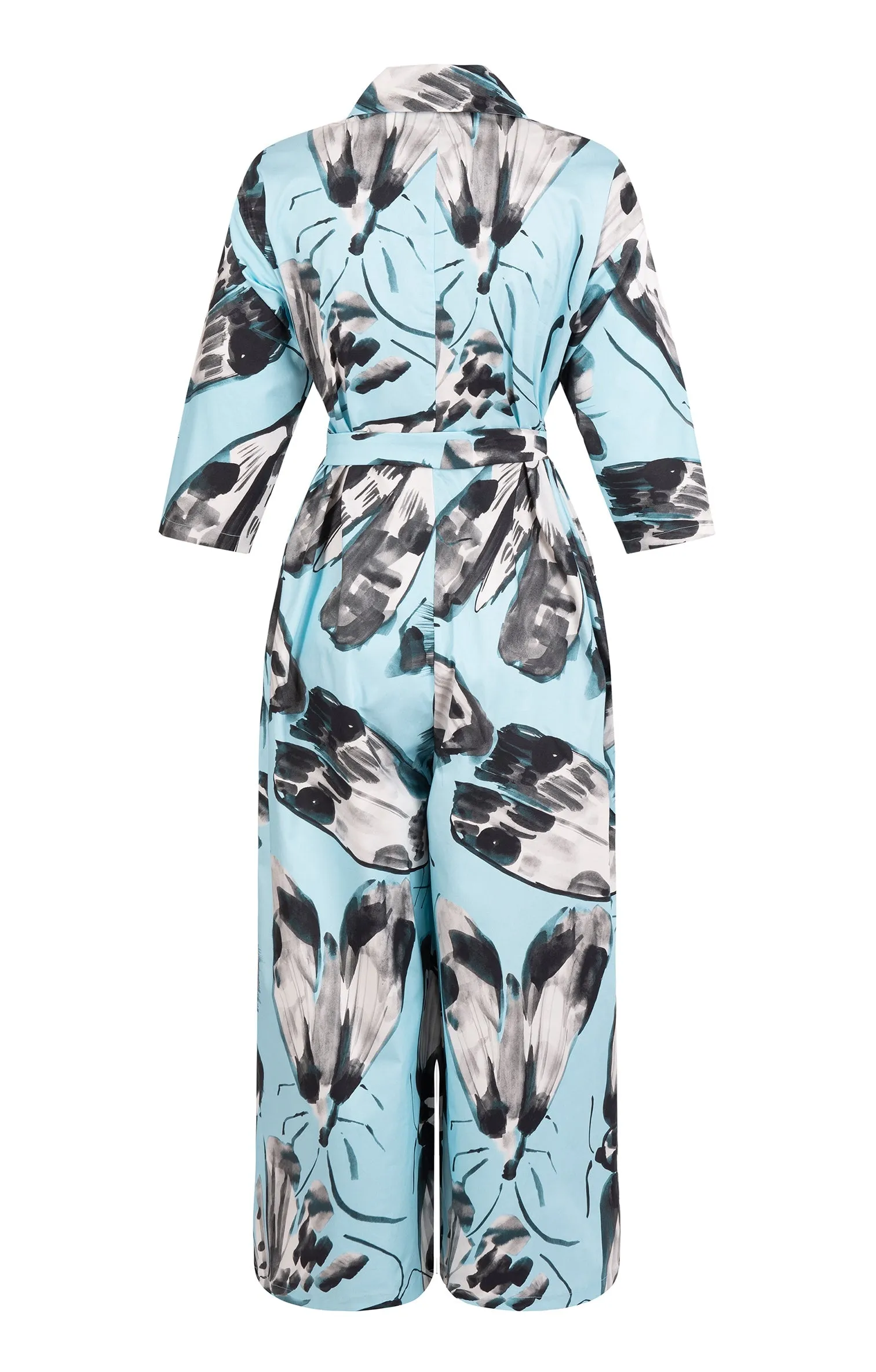 Cincer Zip Up Jumpsuit Moths Blue
