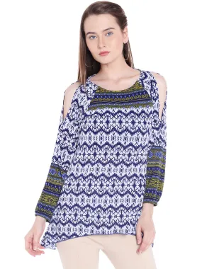 Cold Shoulder Printed Top