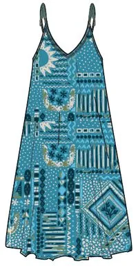 Copetín Jumpsuit - Vintage Patchwork Blue Pool