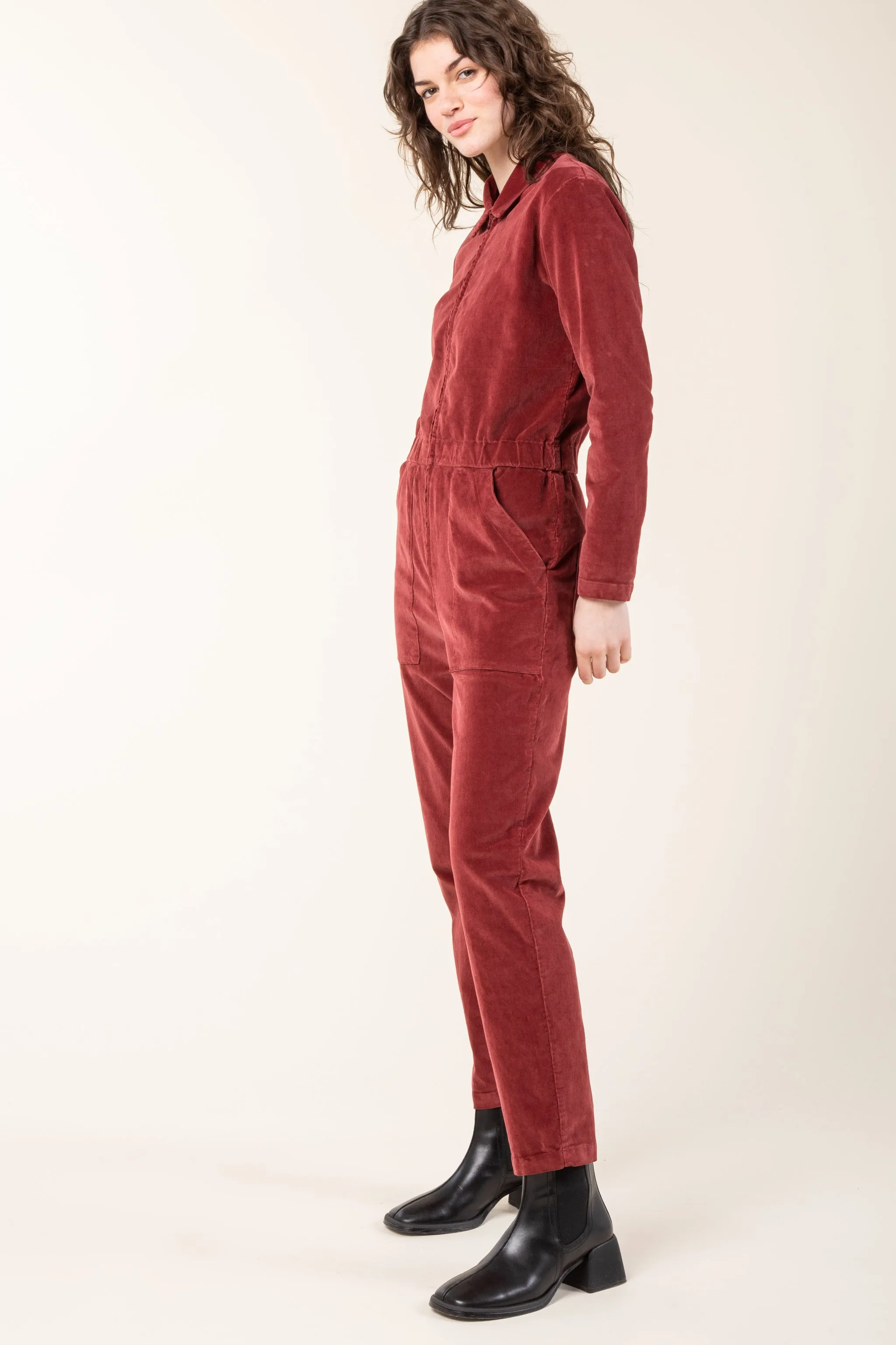 Corduroy Boilersuit in Oxblood