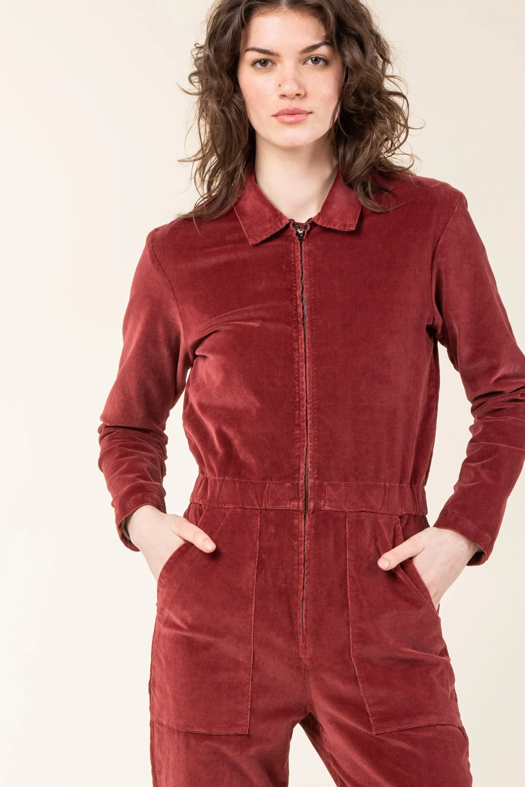 Corduroy Boilersuit in Oxblood