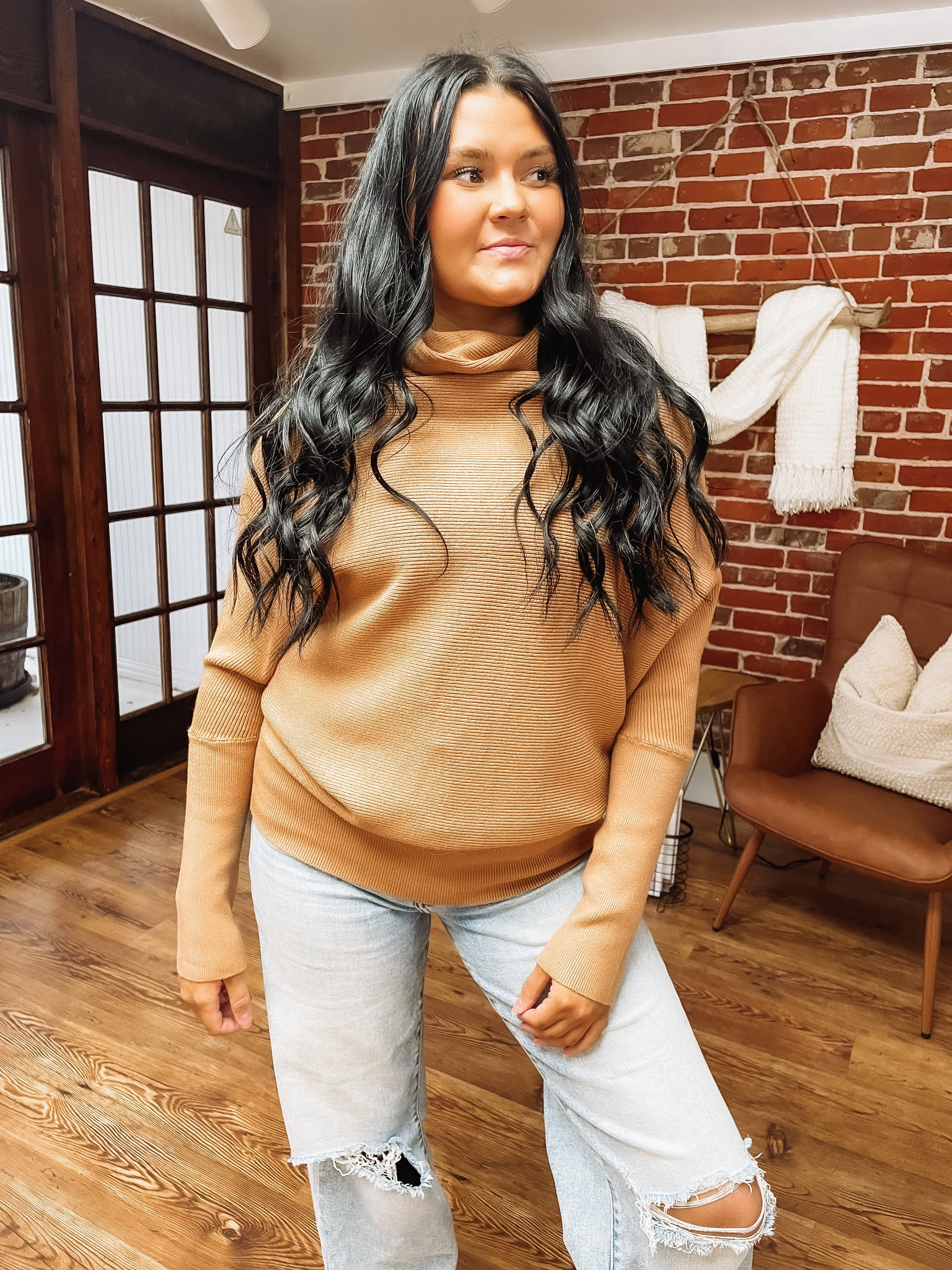 Cowl Neck Dolman Sweater