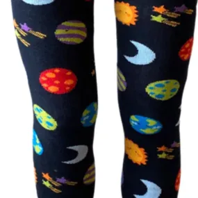 Cozmos Organic Cotton Space and Planet Kid Tights
