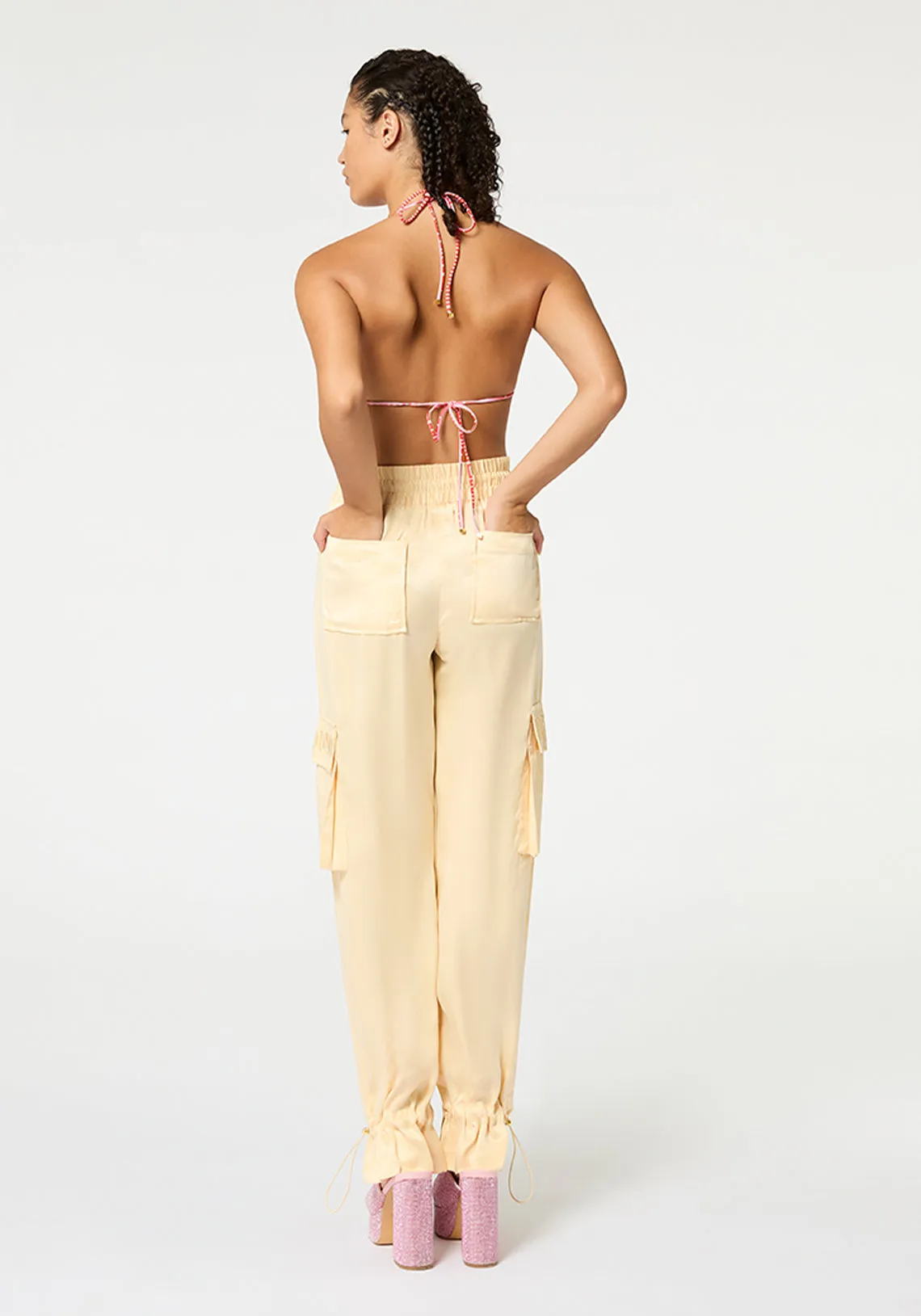 CREME JACQUARD CARGO PANT