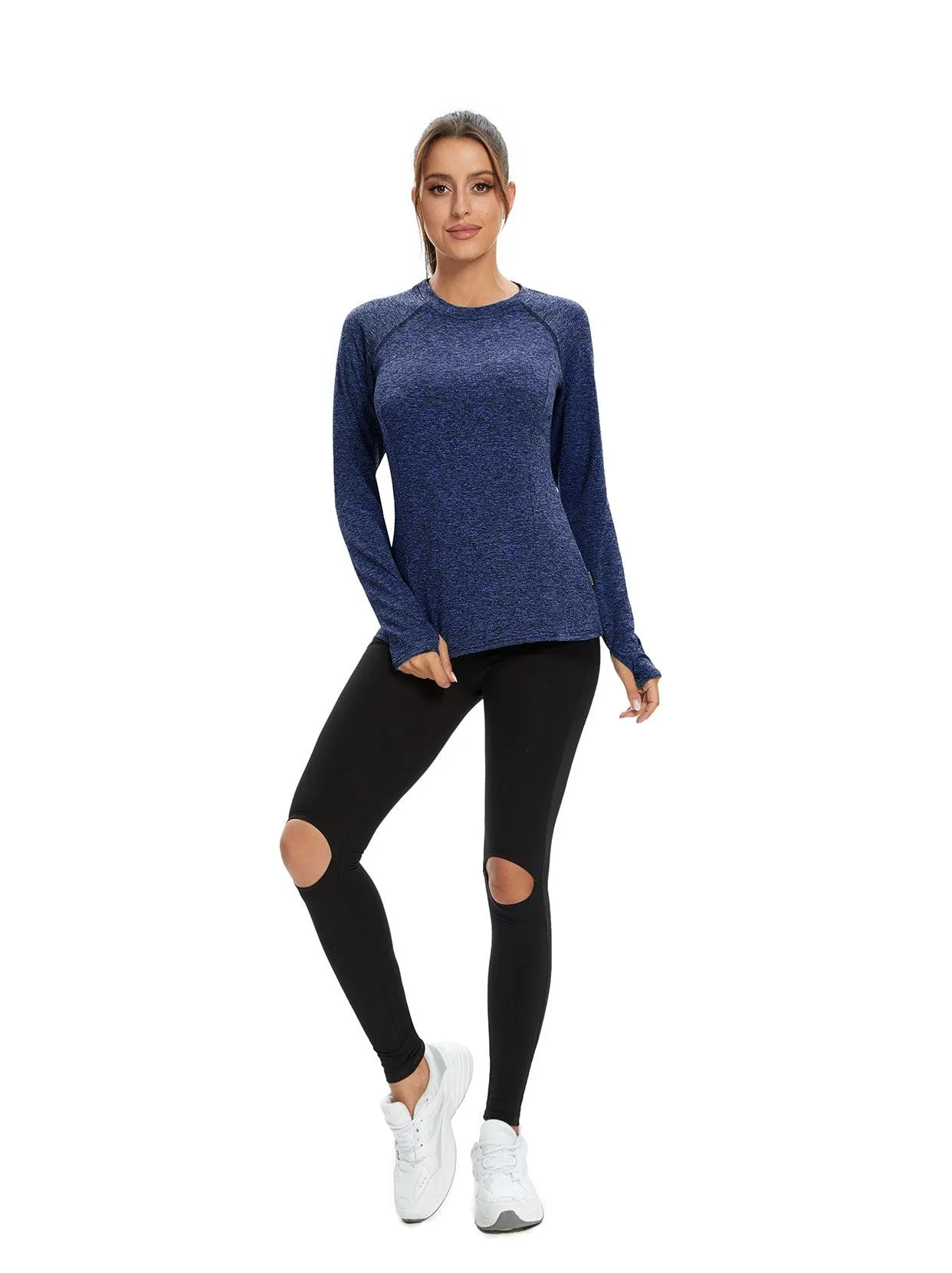 Crew-neck Long-sleeve Thermal Top for Women