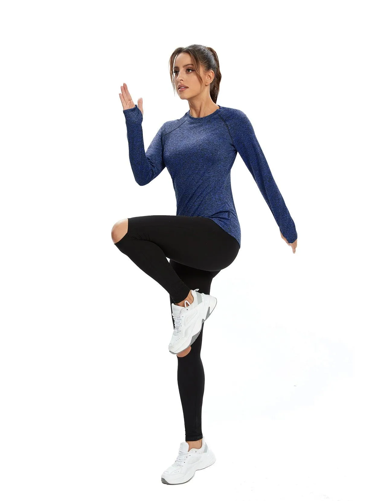 Crew-neck Long-sleeve Thermal Top for Women
