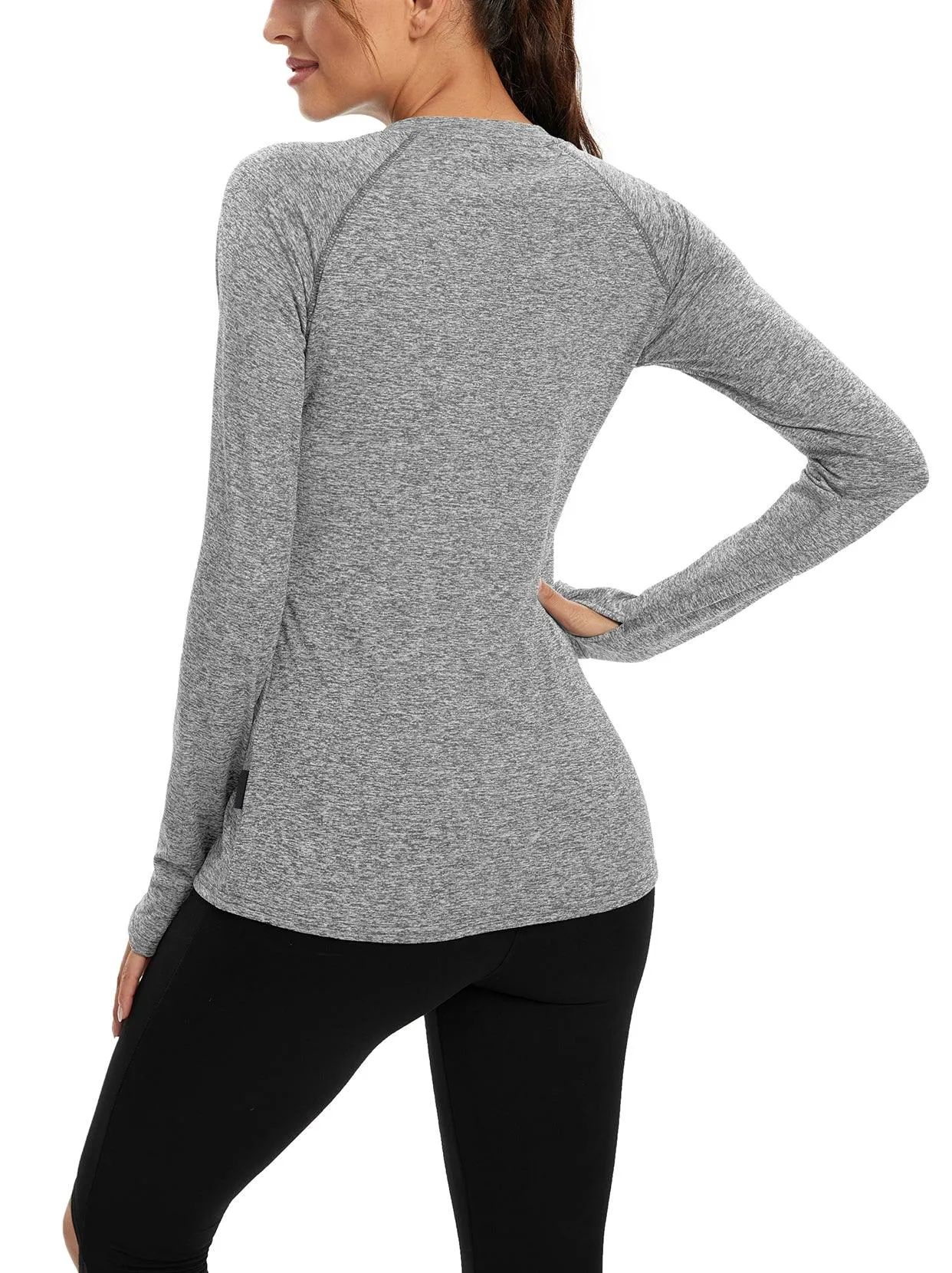 Crew-neck Long-sleeve Thermal Top for Women