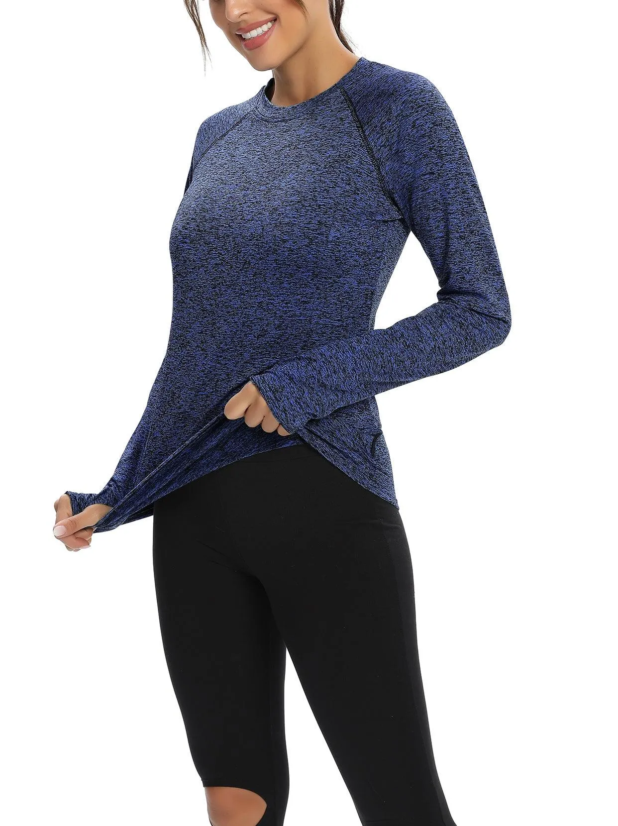 Crew-neck Long-sleeve Thermal Top for Women