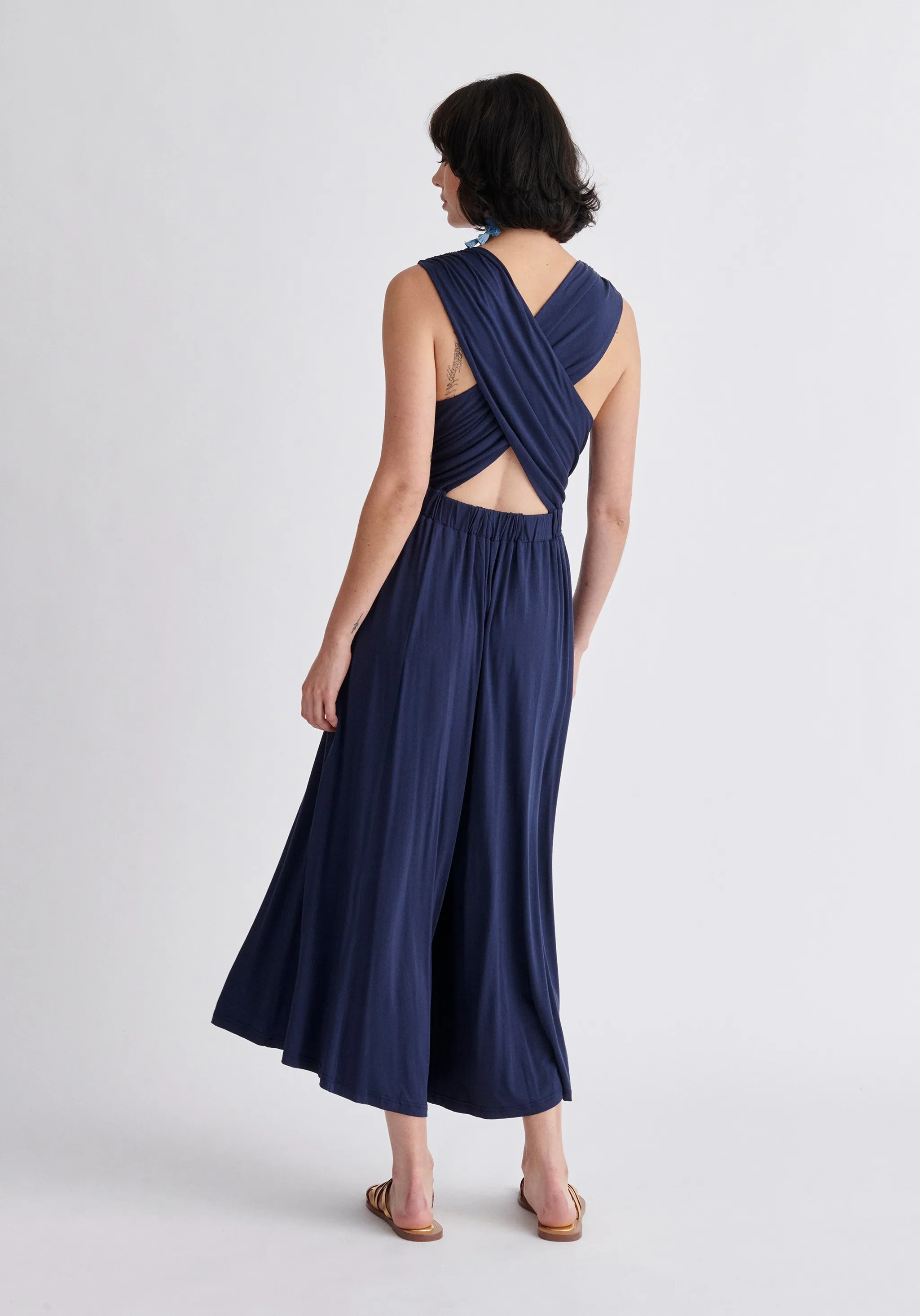 Cross Back Jersey Jumpsuit