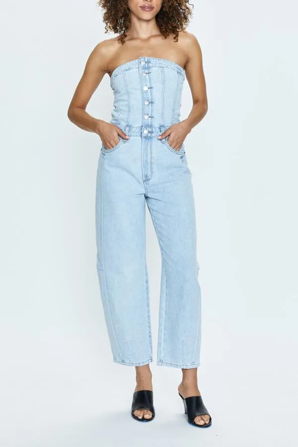 Daphne Strapless Arched Leg Jumpsuit | Impressionist Wash