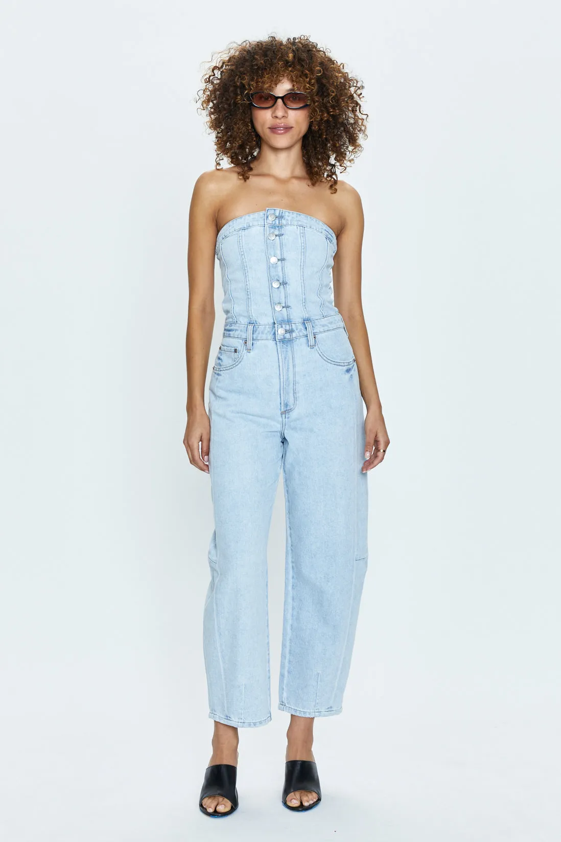 Daphne Strapless Arched Leg Jumpsuit | Impressionist Wash