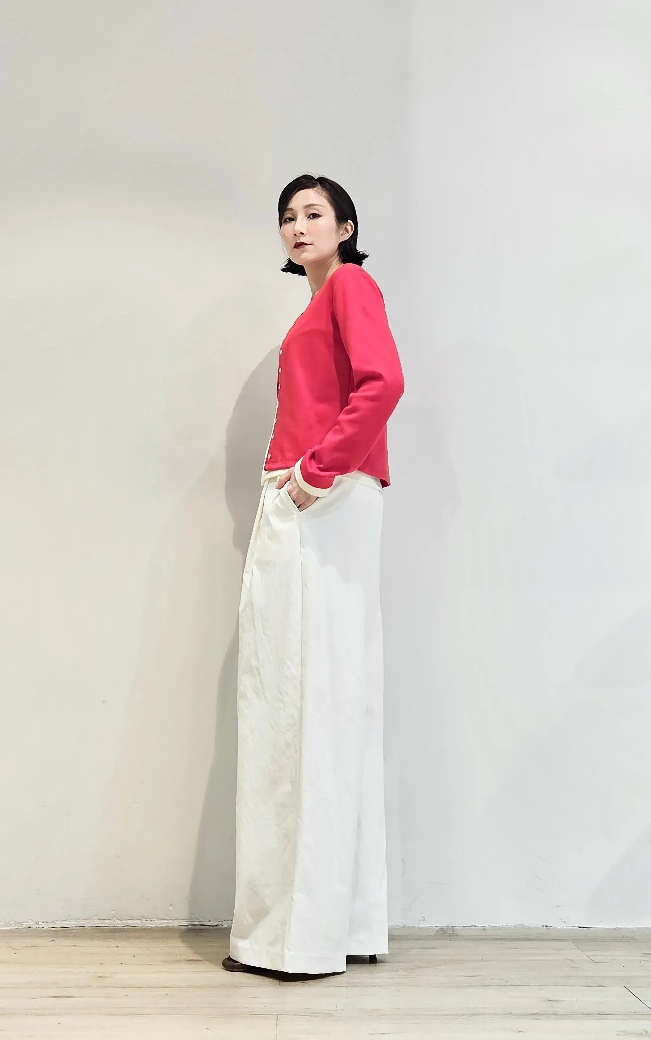 Double layer contrast cardigan - 4 colours (Pre-order)