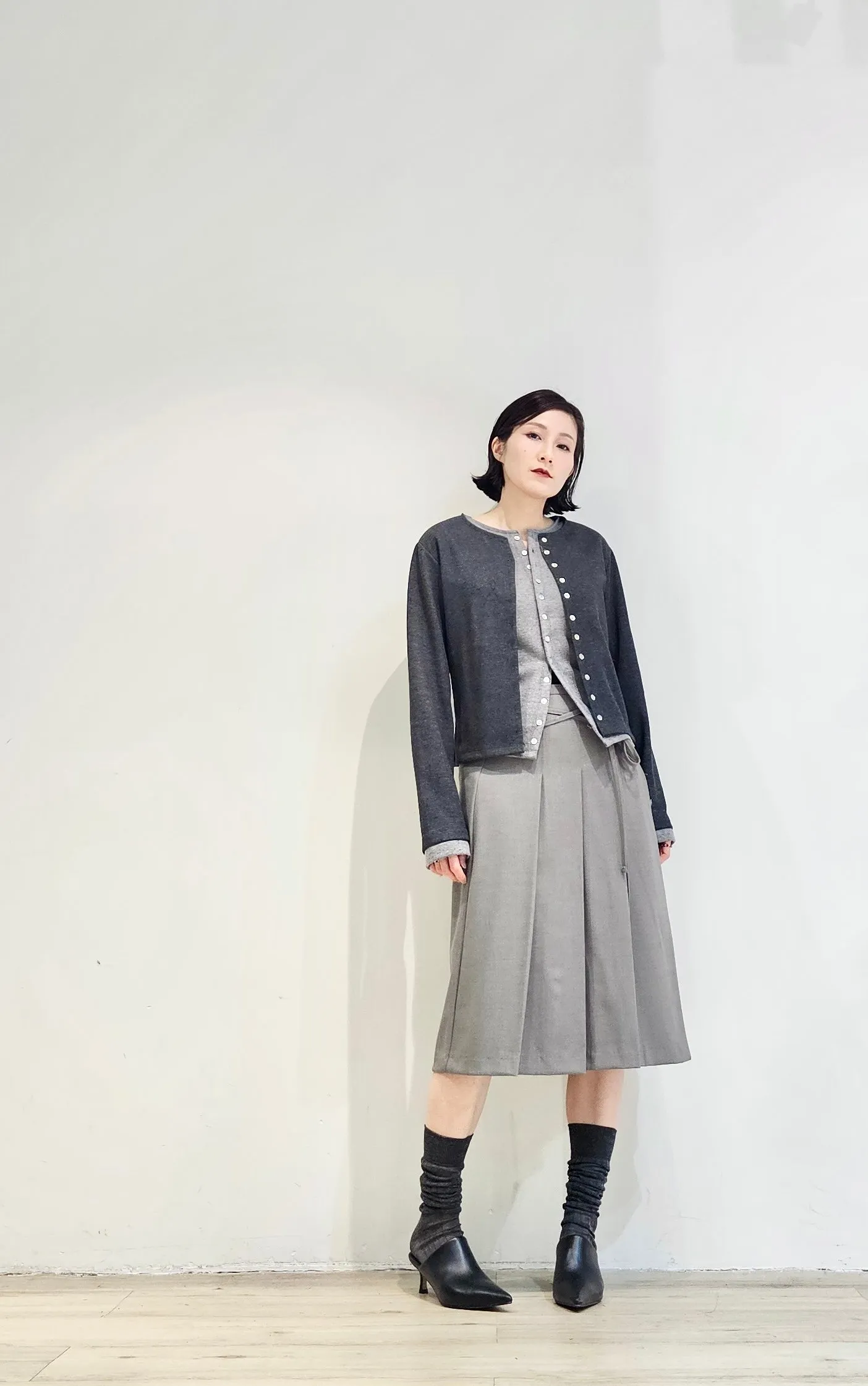 Double layer contrast cardigan - 4 colours (Pre-order)