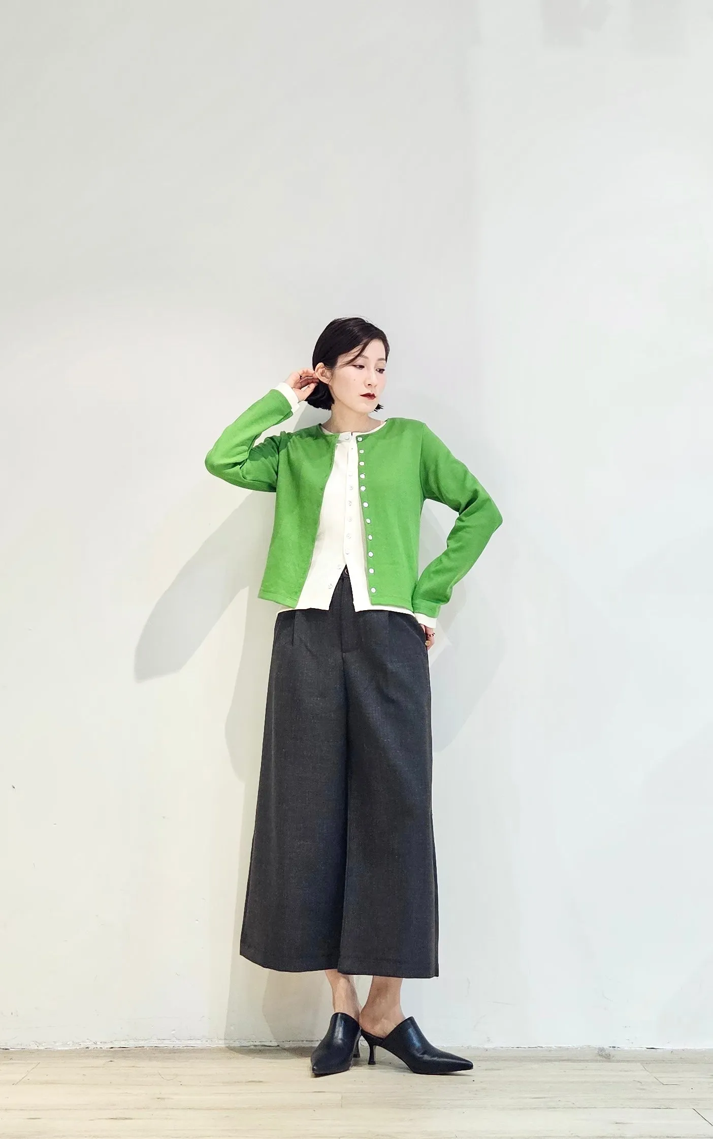 Double layer contrast cardigan - 4 colours (Pre-order)