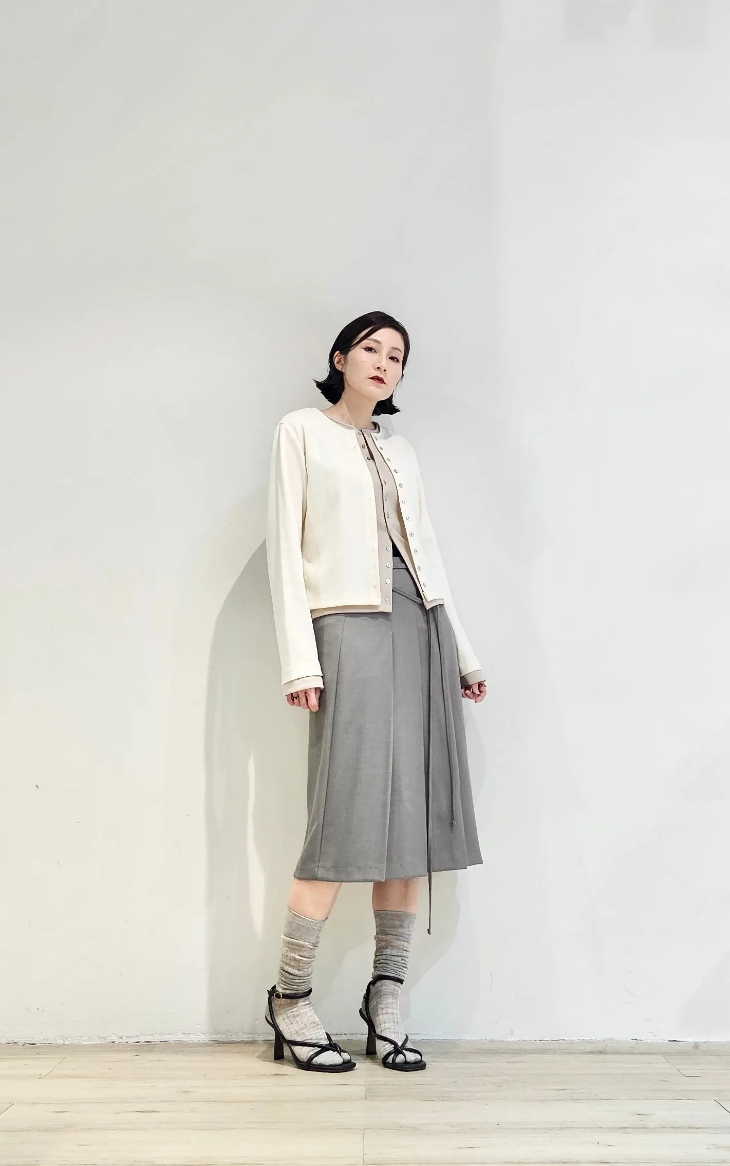 Double layer contrast cardigan - 4 colours (Pre-order)