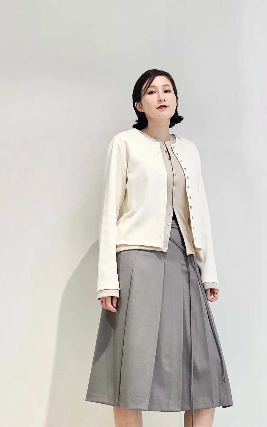 Double layer contrast cardigan - 4 colours (Pre-order)