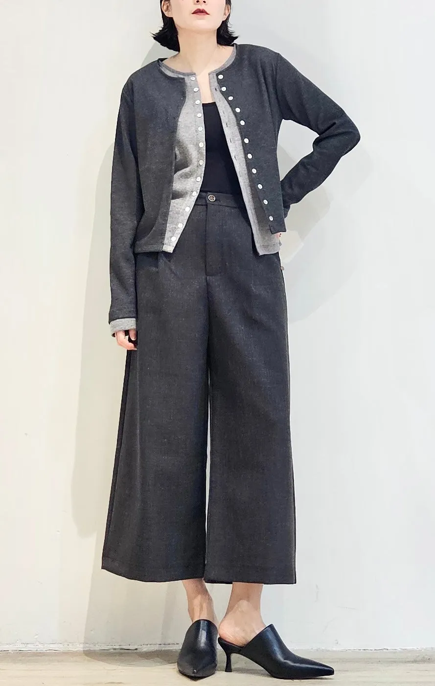 Double layer contrast cardigan - 4 colours (Pre-order)