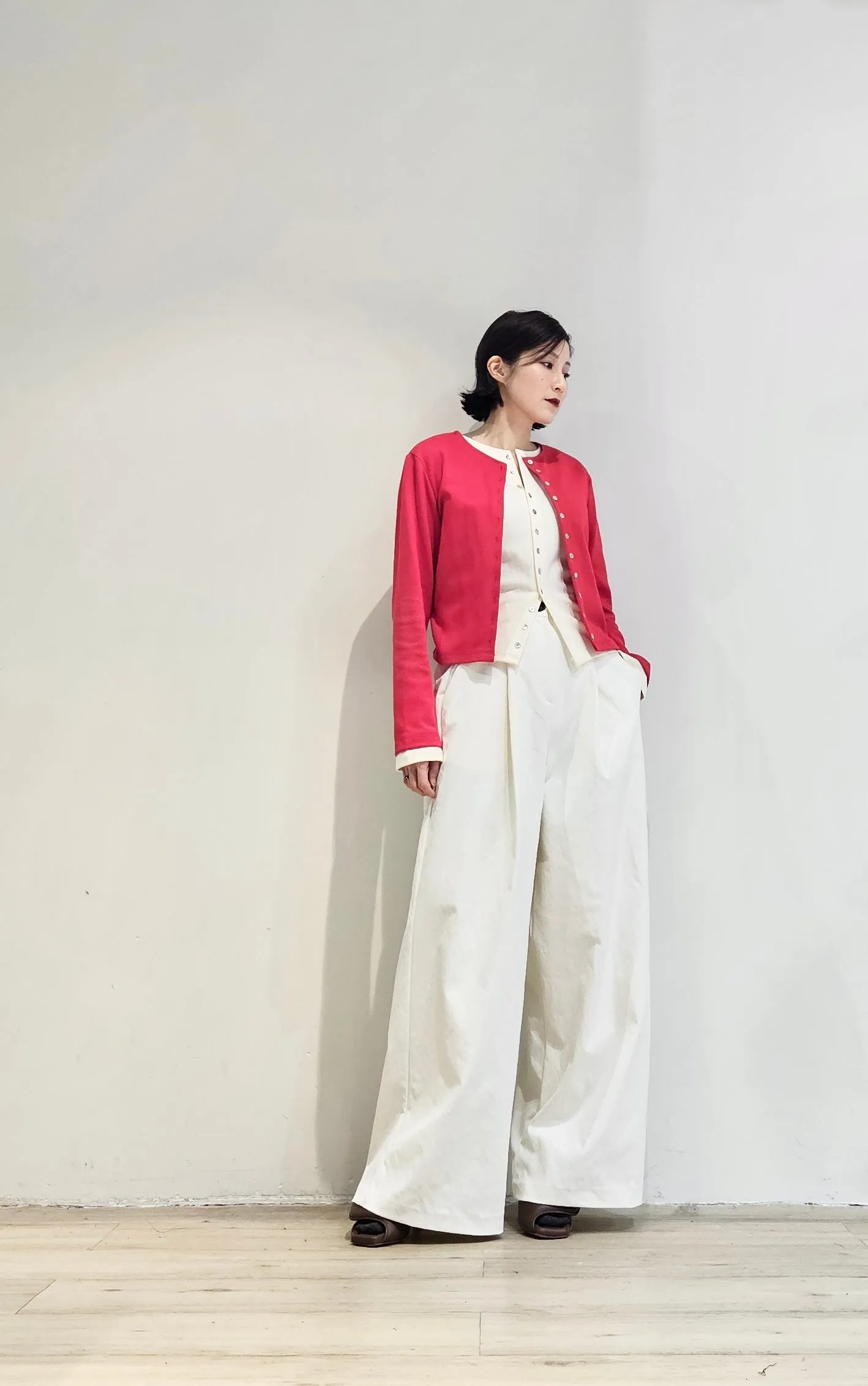 Double layer contrast cardigan - 4 colours (Pre-order)