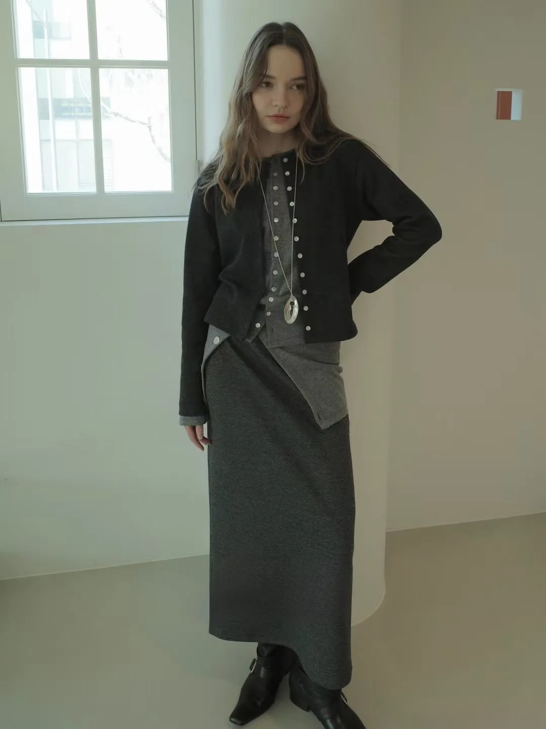 Double layer contrast cardigan - 4 colours (Pre-order)