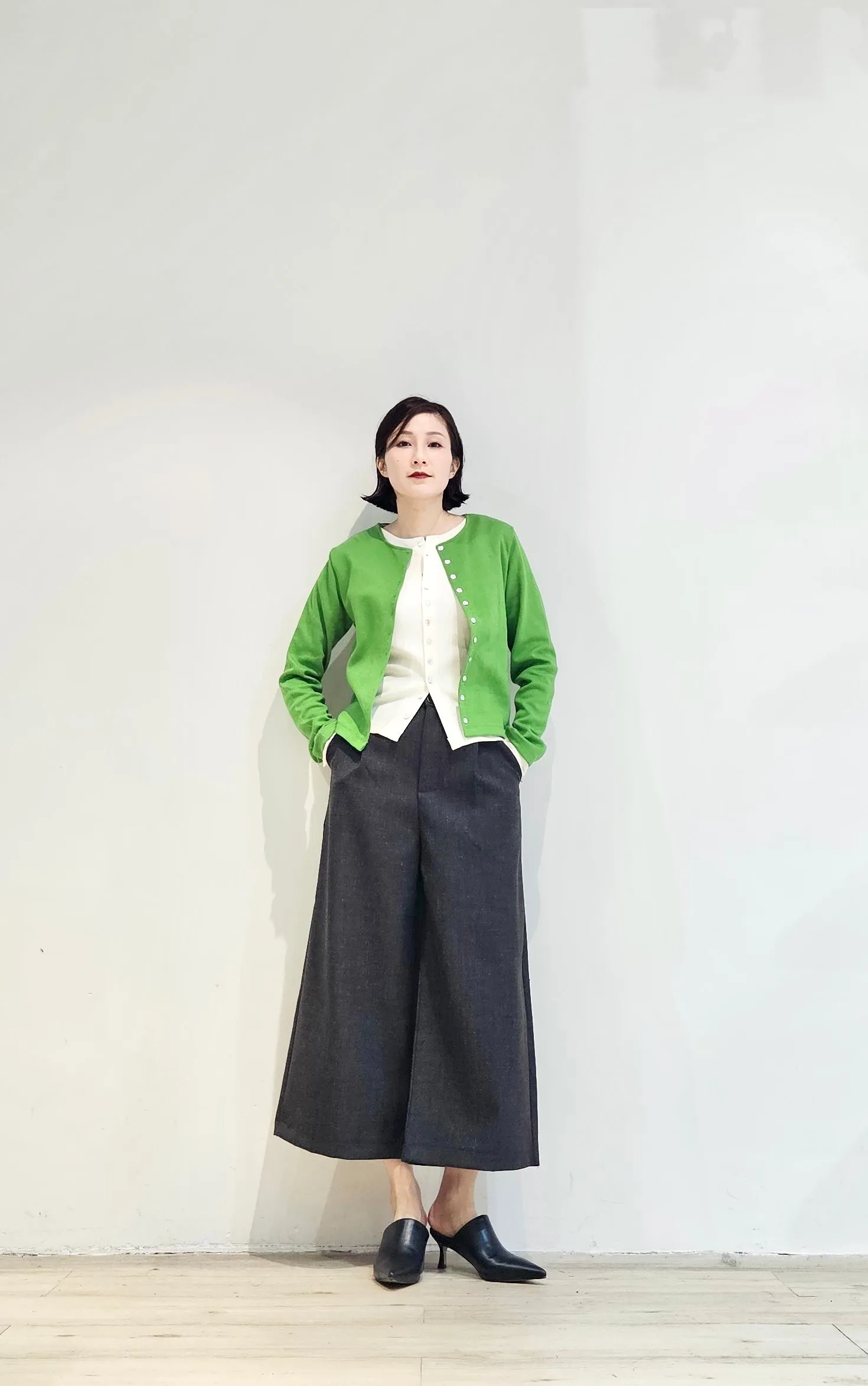 Double layer contrast cardigan - 4 colours (Pre-order)