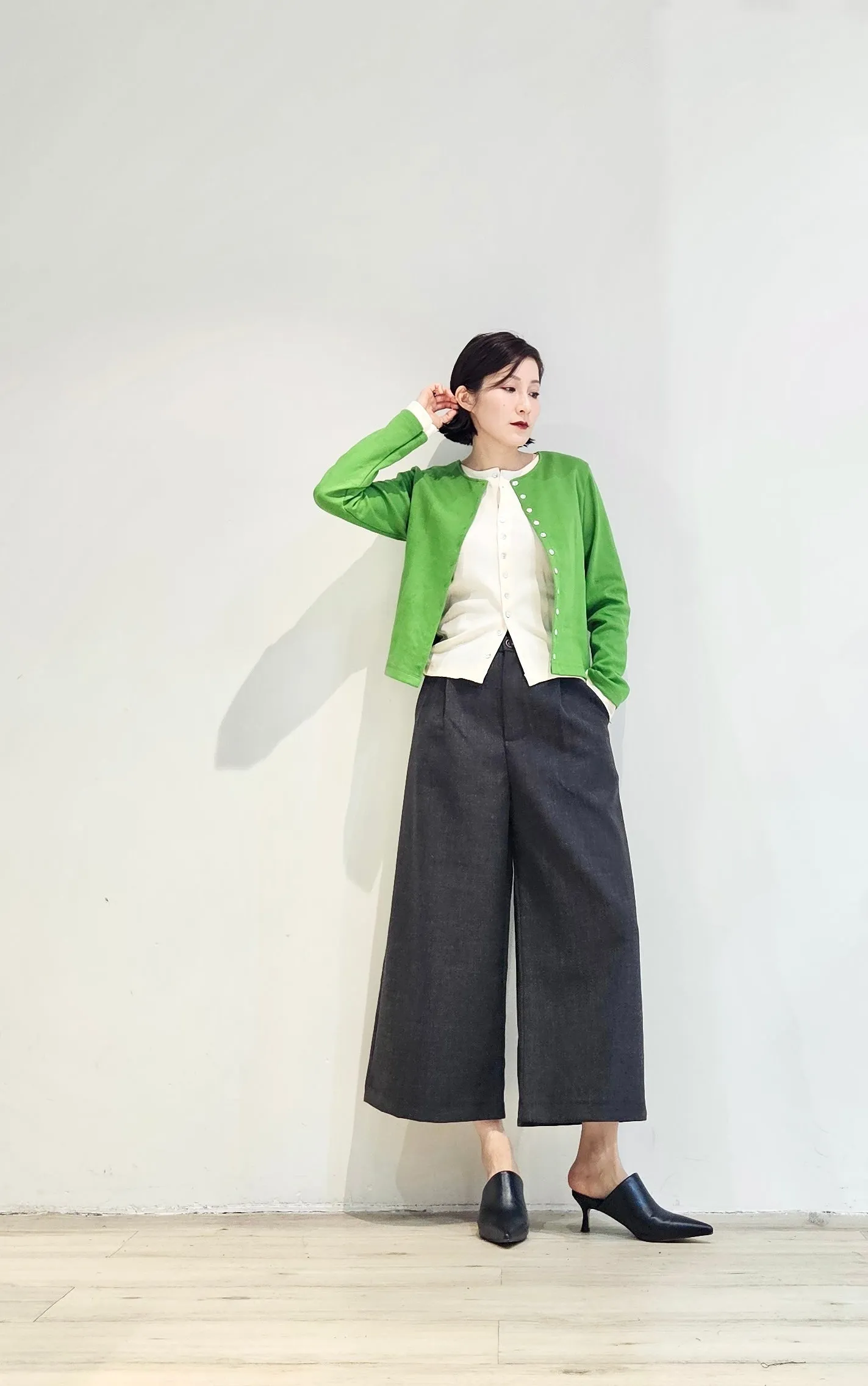 Double layer contrast cardigan - 4 colours (Pre-order)