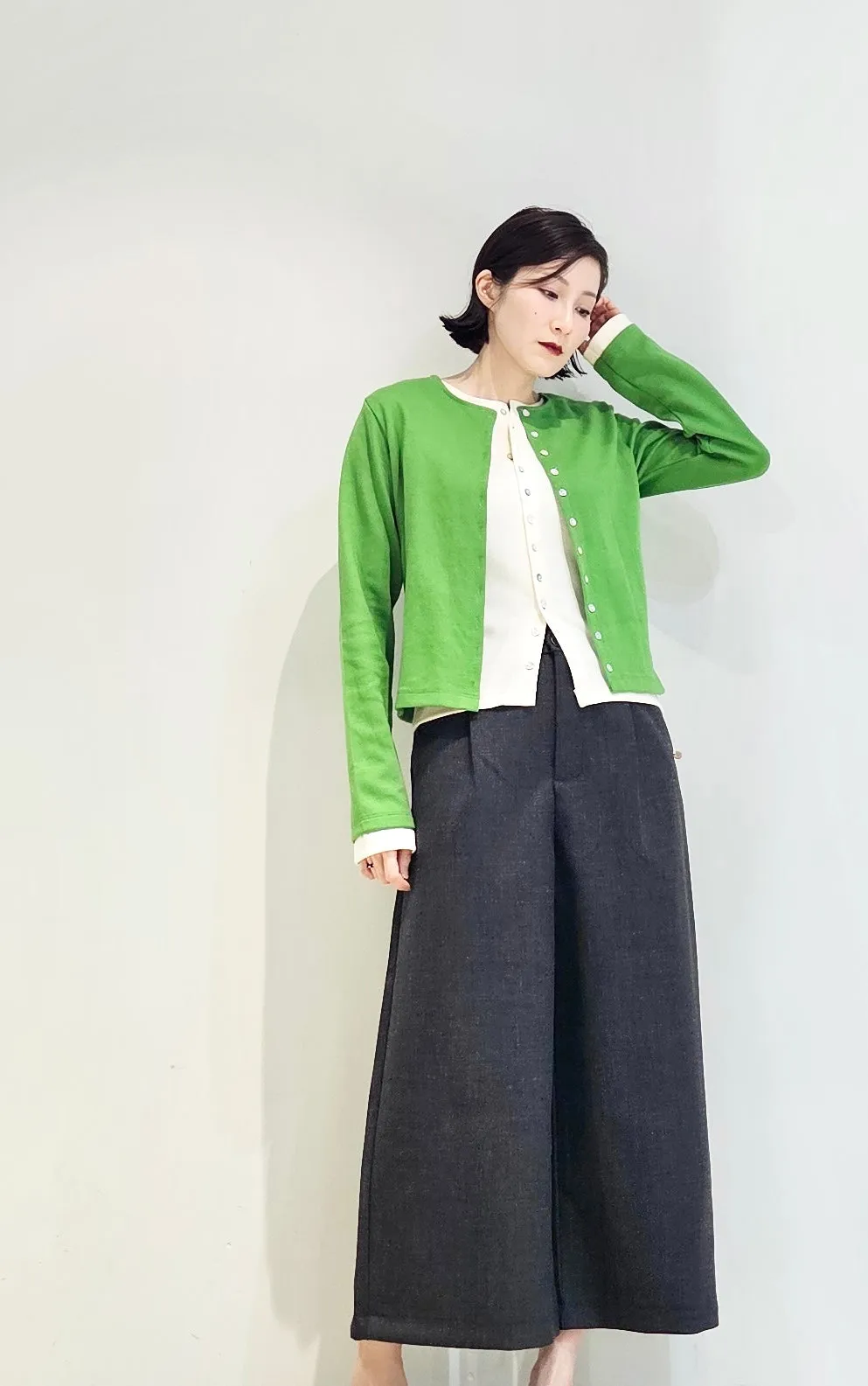 Double layer contrast cardigan - 4 colours (Pre-order)