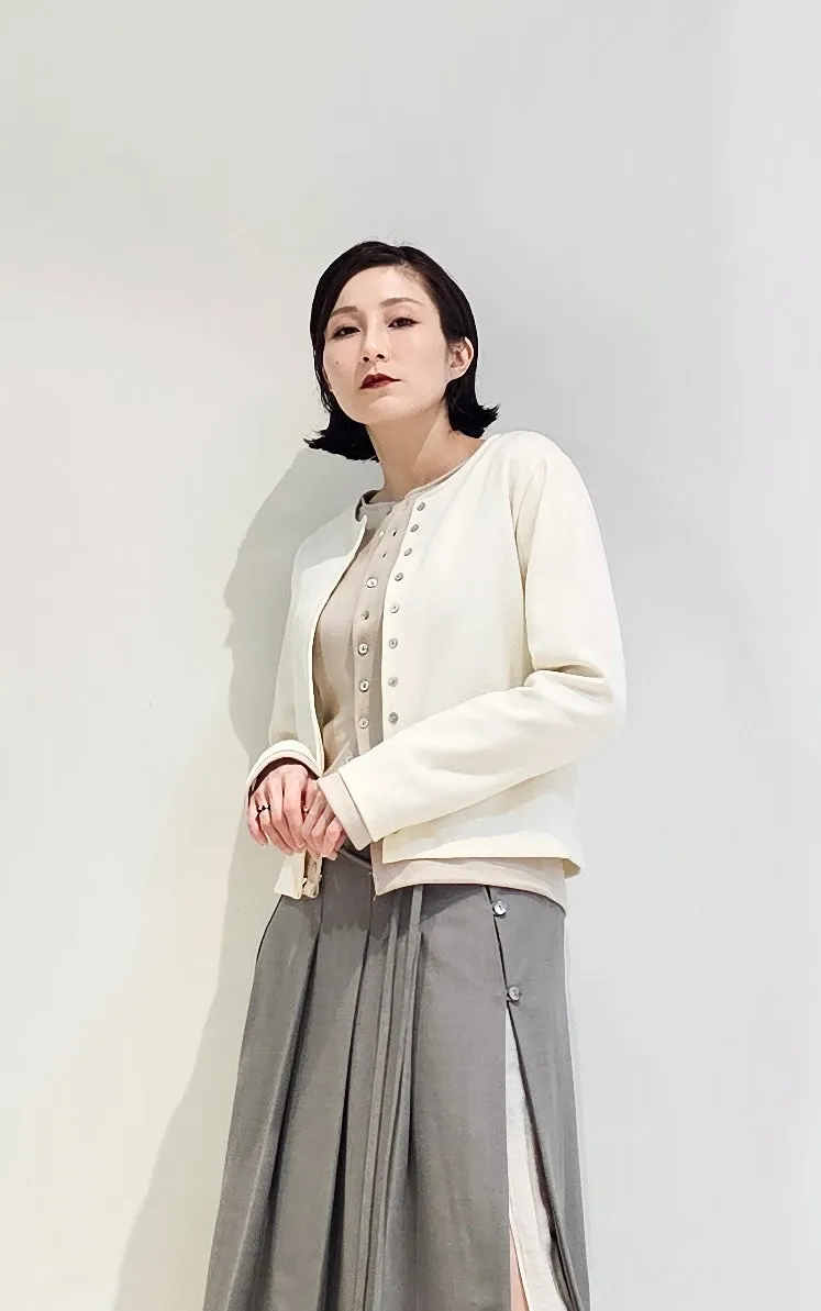 Double layer contrast cardigan - 4 colours (Pre-order)