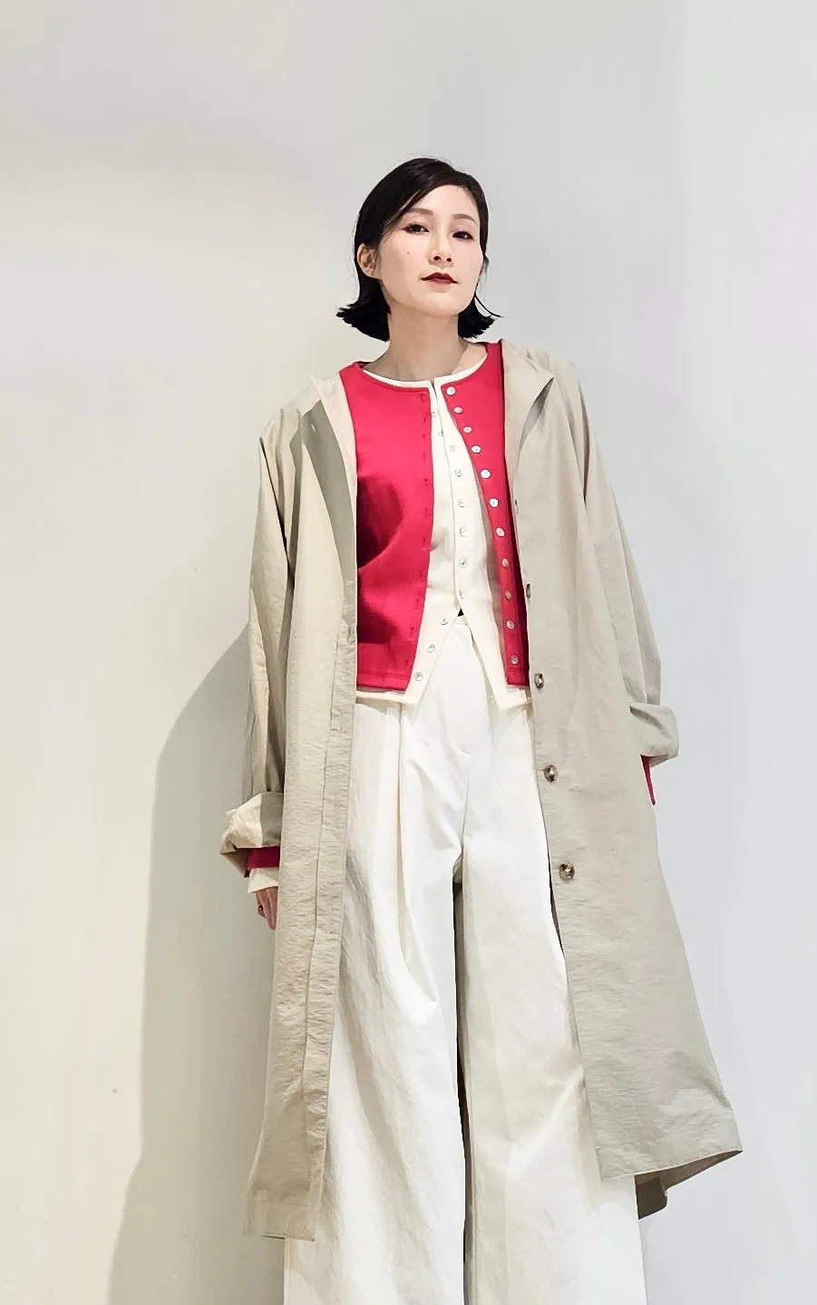 Double layer contrast cardigan - 4 colours (Pre-order)