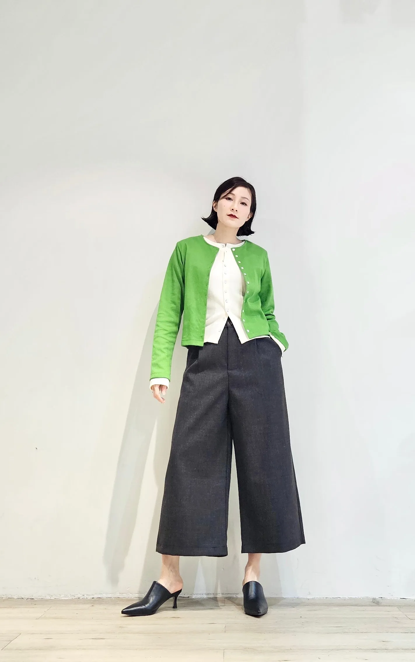 Double layer contrast cardigan - 4 colours (Pre-order)