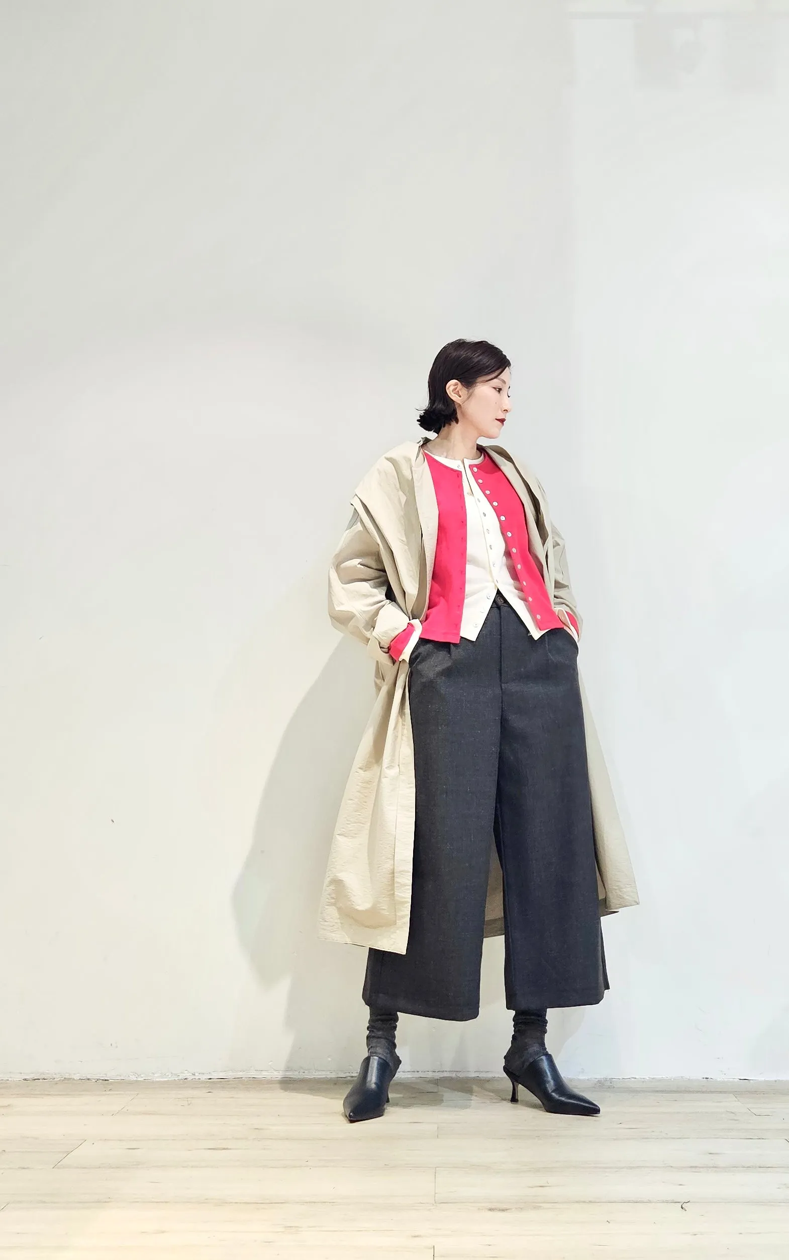 Double layer contrast cardigan - 4 colours (Pre-order)