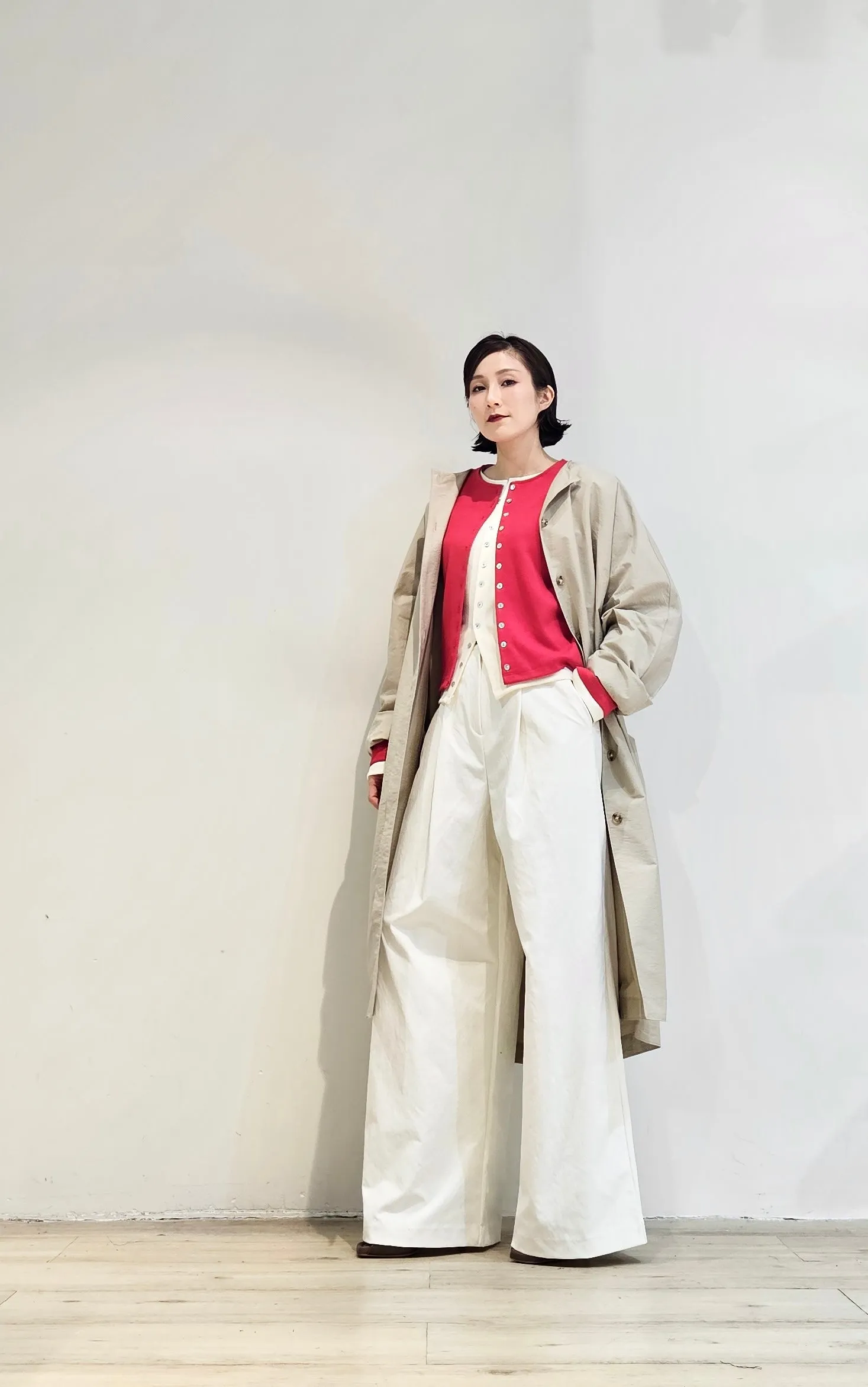 Double layer contrast cardigan - 4 colours (Pre-order)