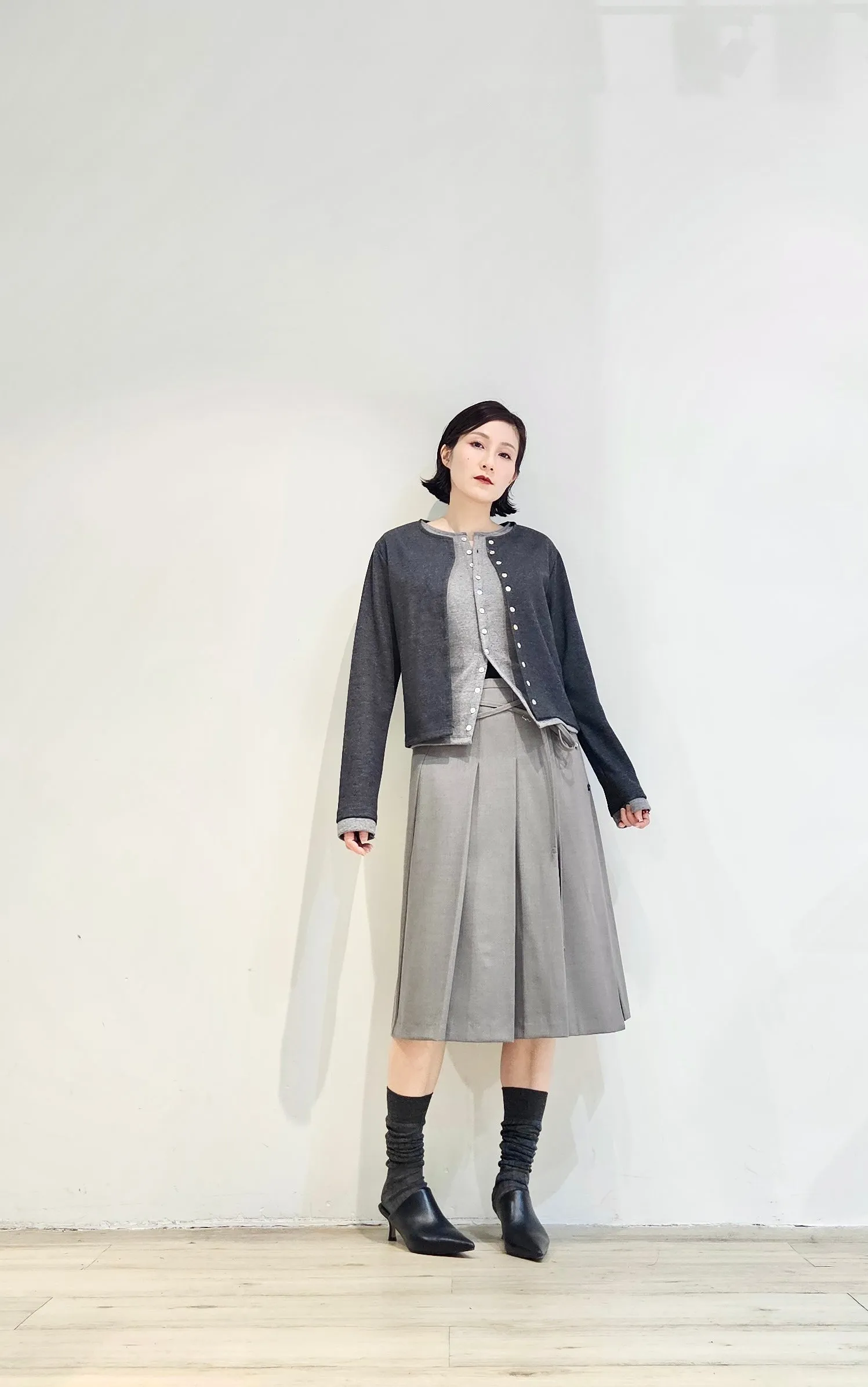 Double layer contrast cardigan - 4 colours (Pre-order)