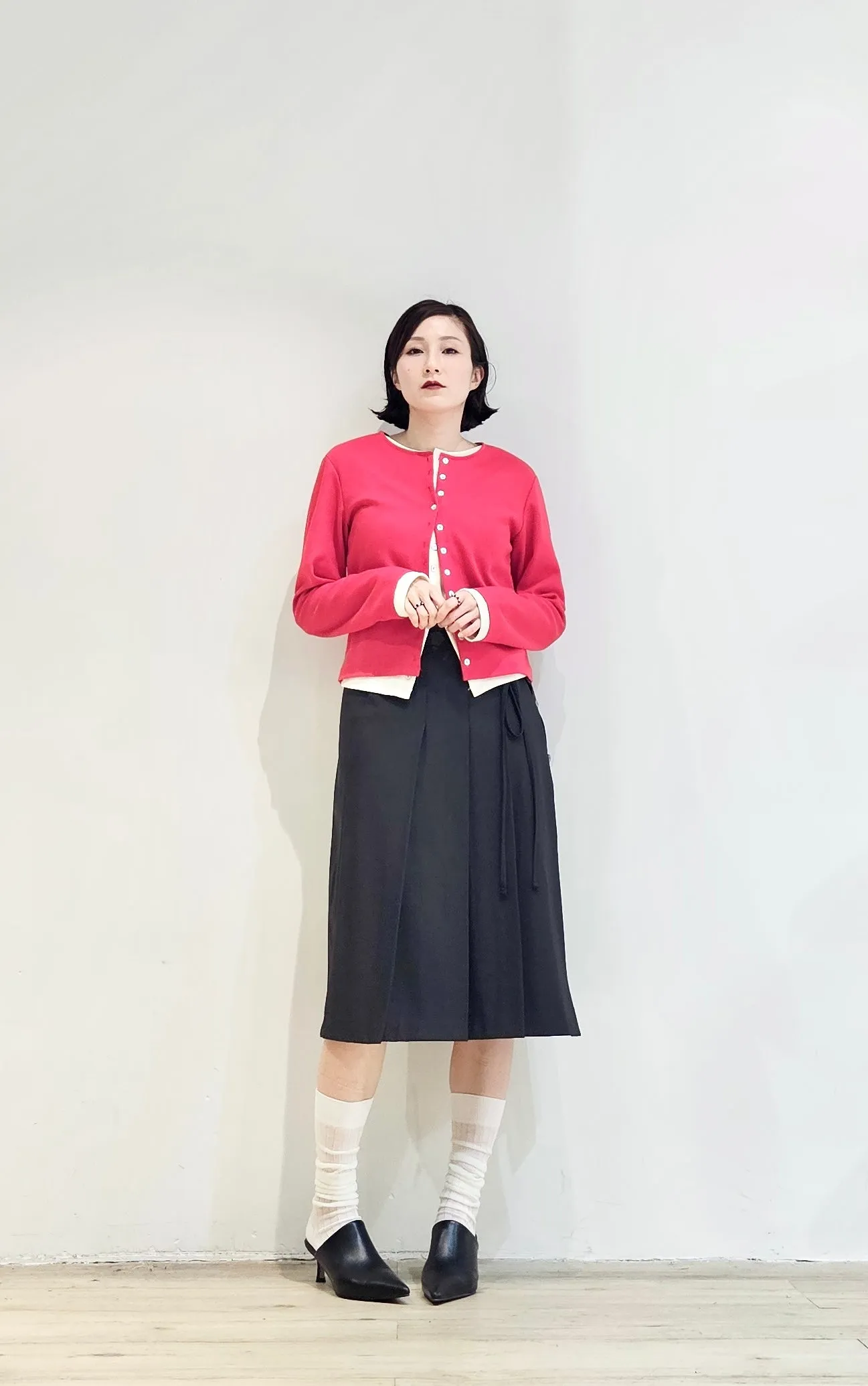 Double layer contrast cardigan - 4 colours (Pre-order)