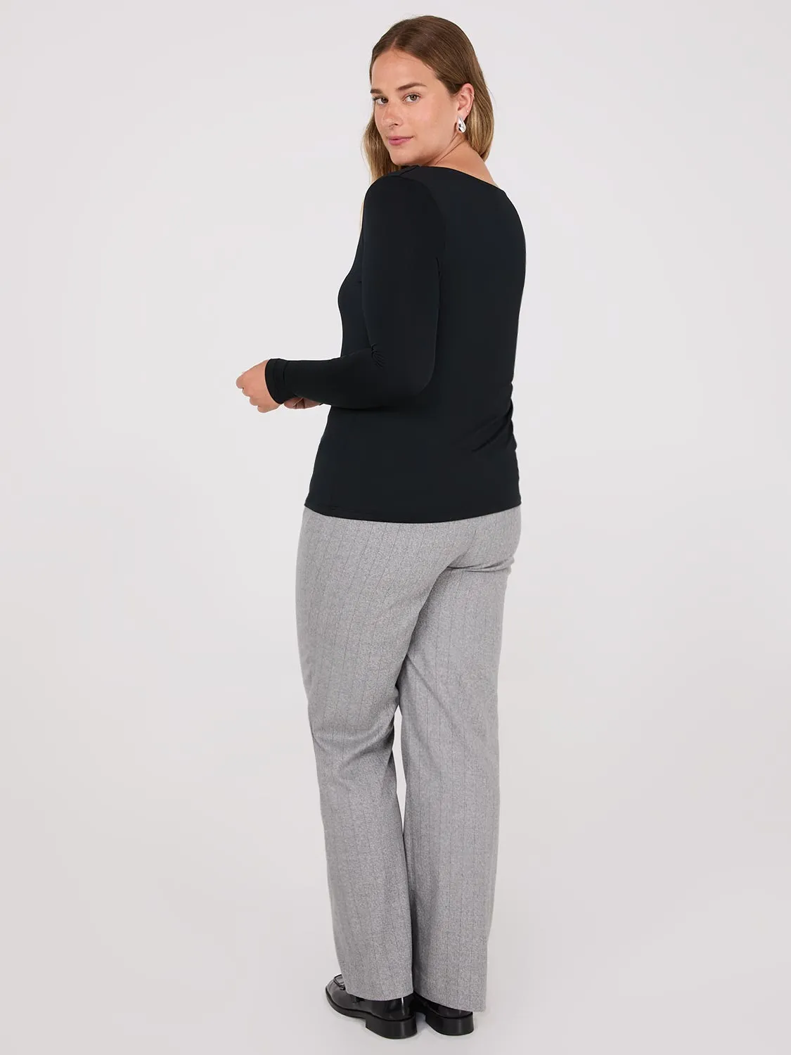 Double Layer V-Neck Long Sleeve Top
