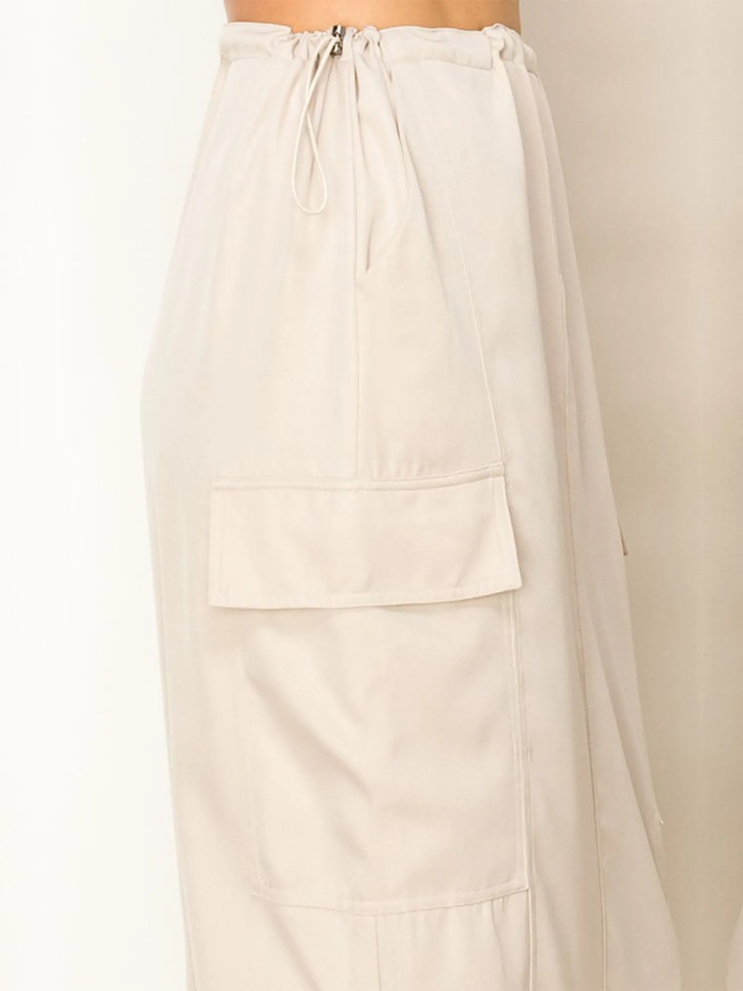 Drawstring Cargo Midi Skirt - Hyfve