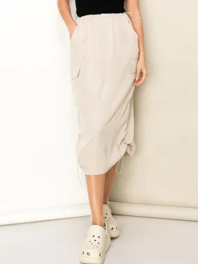 Drawstring Cargo Midi Skirt - Hyfve