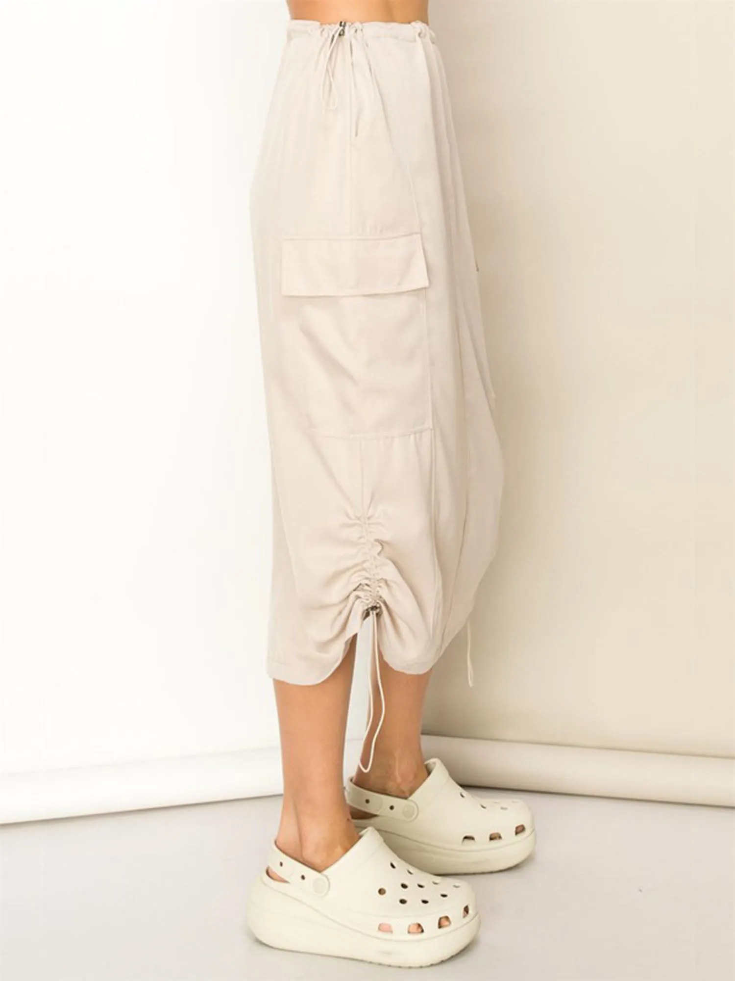 Drawstring Cargo Midi Skirt - Hyfve