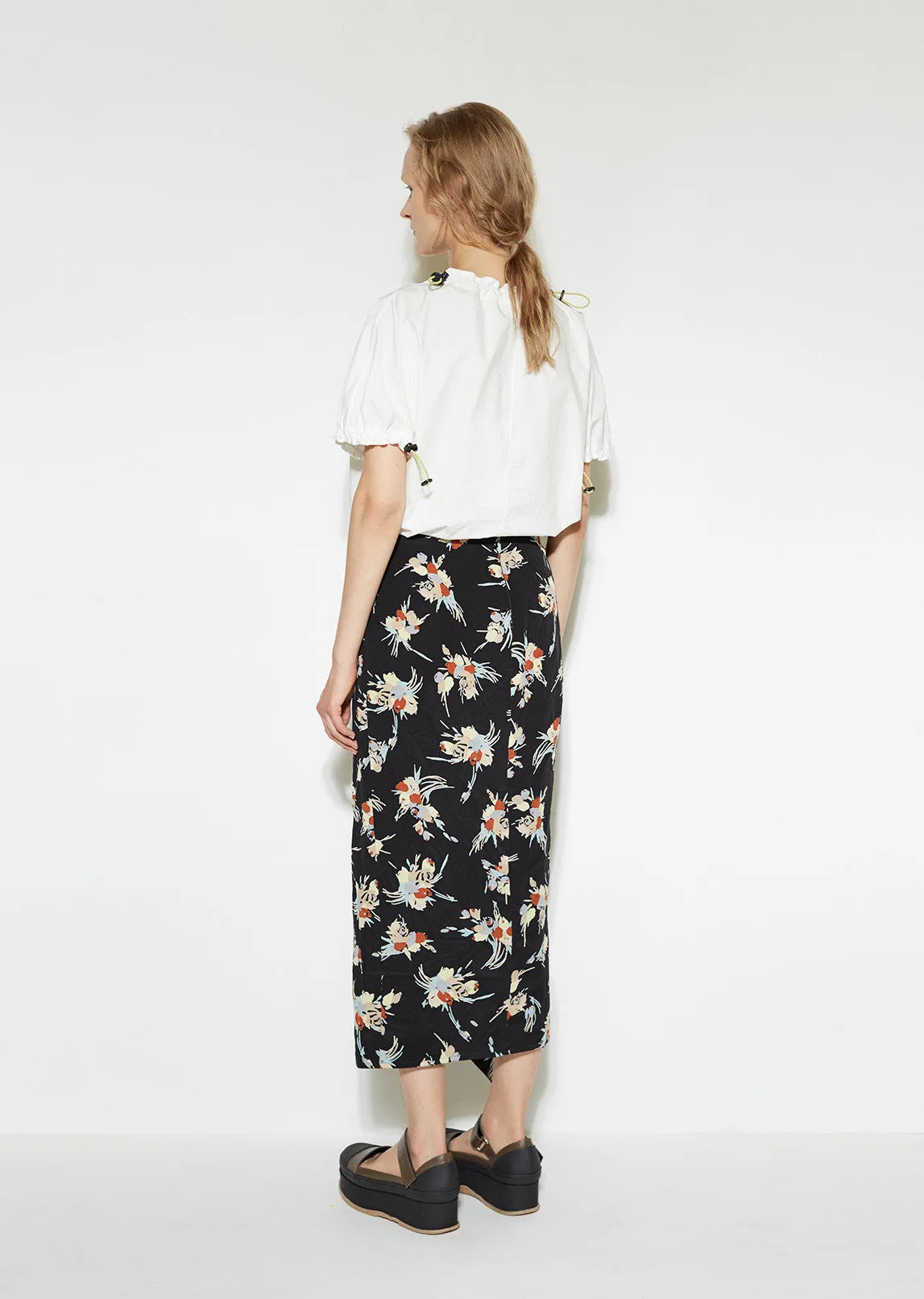 Drawstring Gathered Skirt