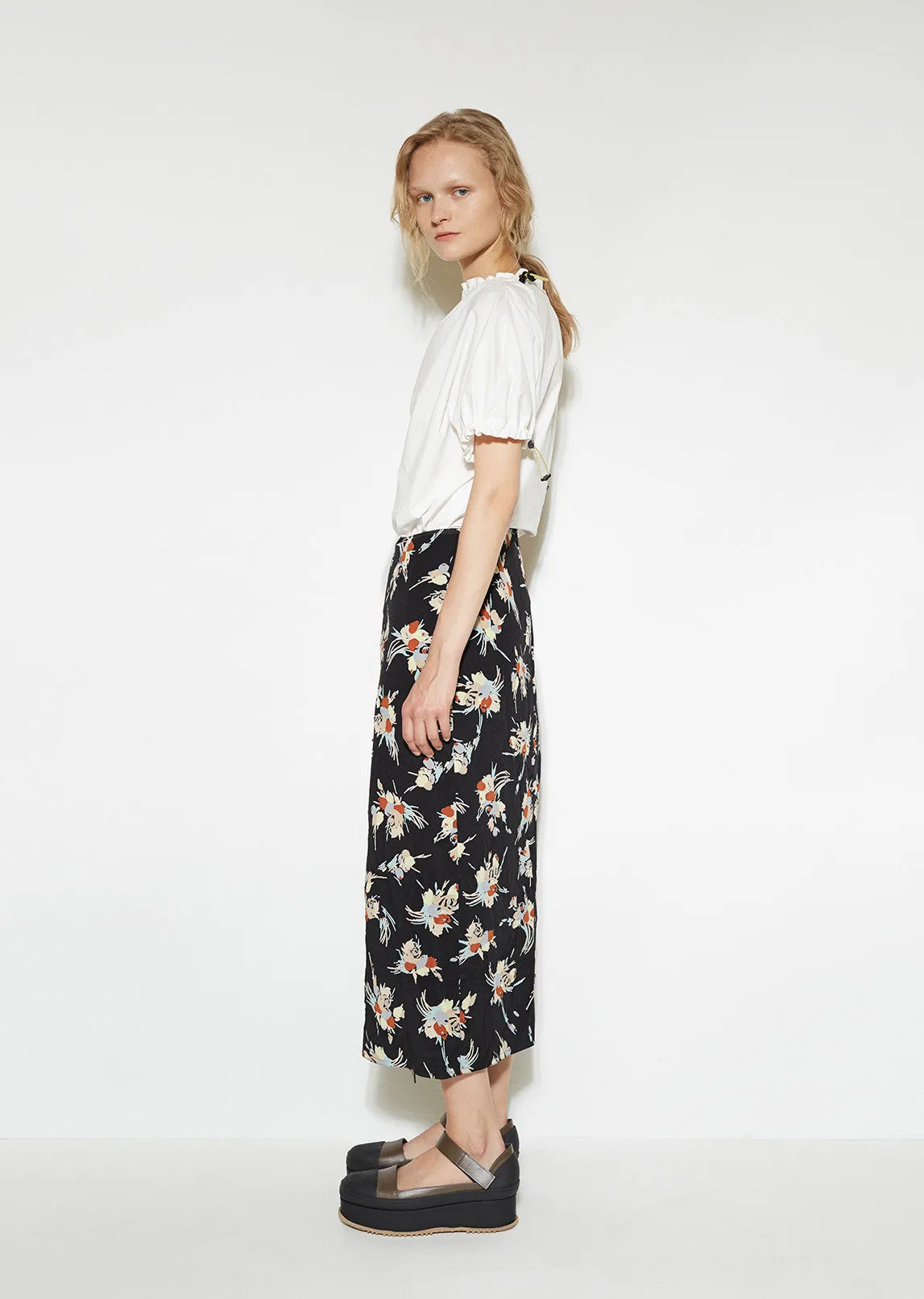 Drawstring Gathered Skirt