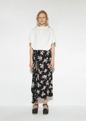 Drawstring Gathered Skirt