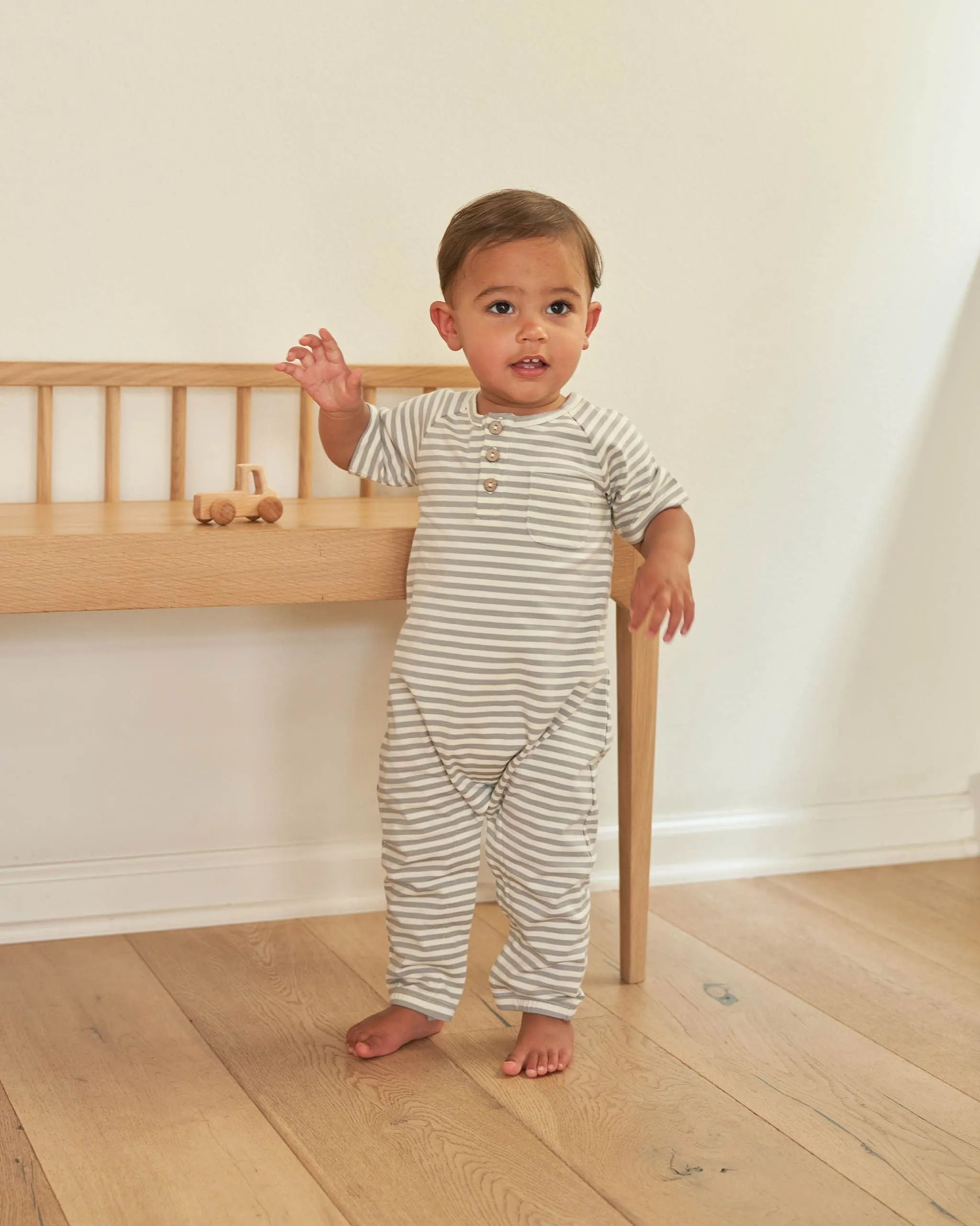 Dusty Blue Stripe Jumpsuit