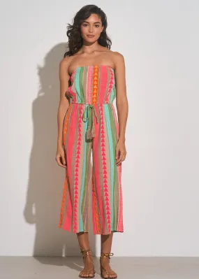 Elan Journey Embroidered Strapless Jumpsuit - Neon Multi ***FINAL SALE***