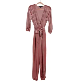 ELOQUII Dusty Rose Relaxed Velvet Jumpsuit- Size 14/16