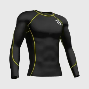 Fdx Blitz Men's Yellow Base Layer All Season Compression Top