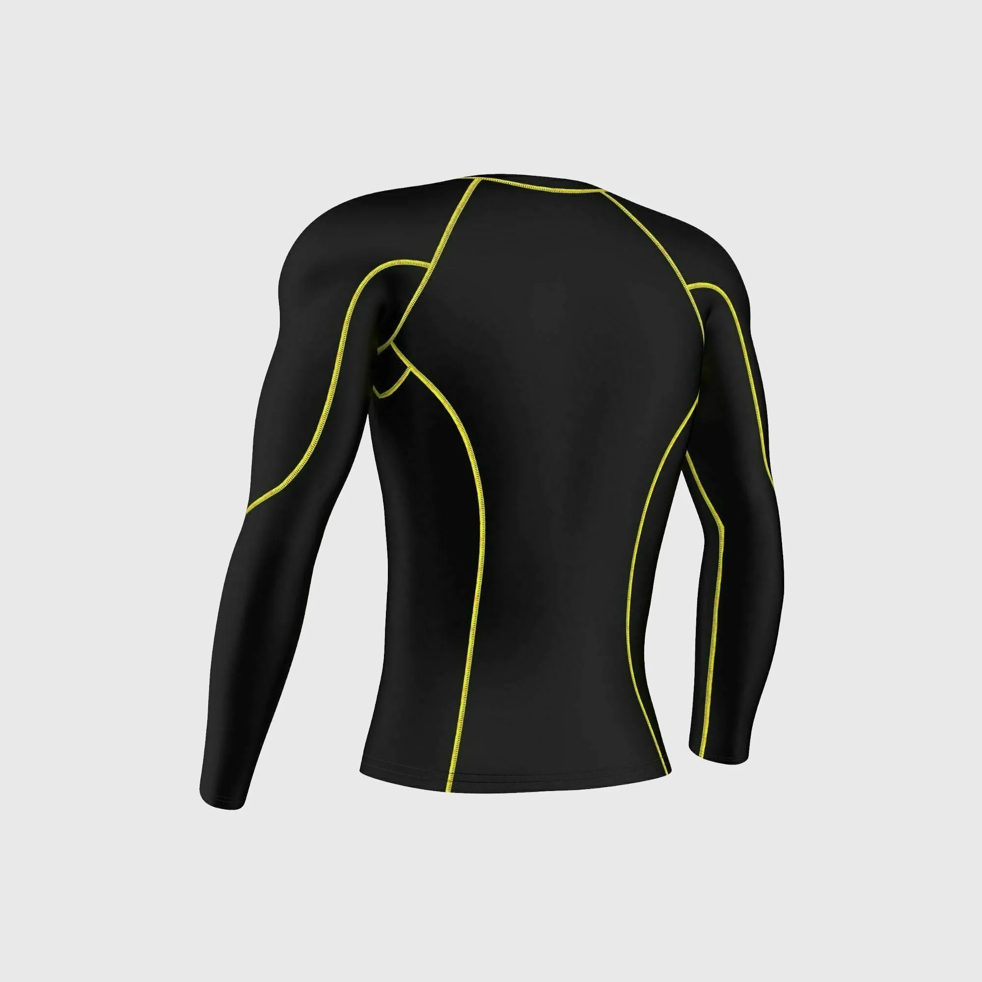Fdx Blitz Men's Yellow Base Layer All Season Compression Top