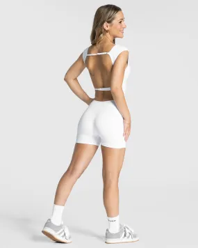 Femme Backless Short Jumpsuit "Weiß"