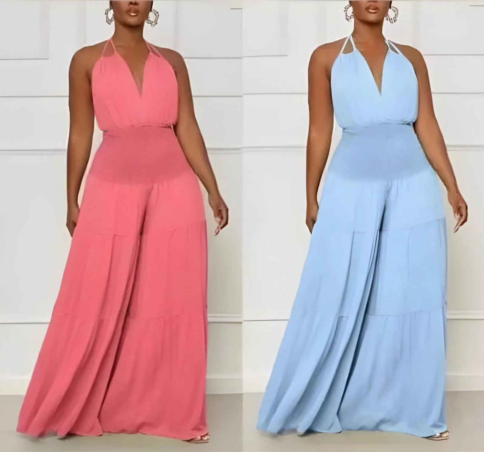 flare chiffon jumpsuit